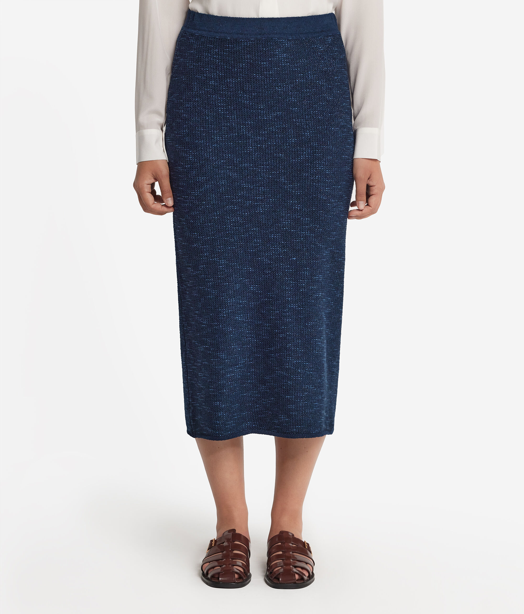 Lamé Midi Skirt
