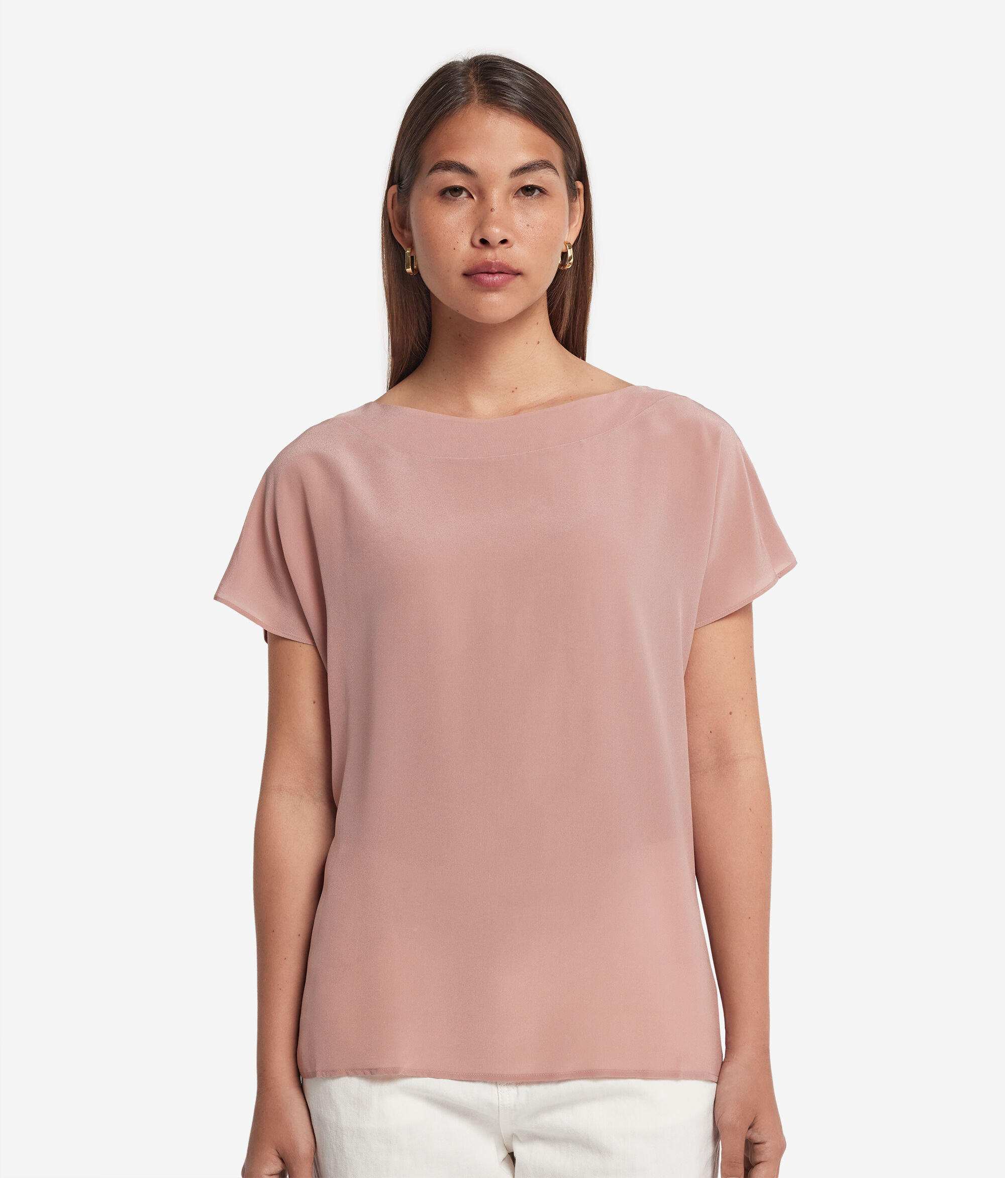 Silk and Modal Boat-Neck T-Shirt