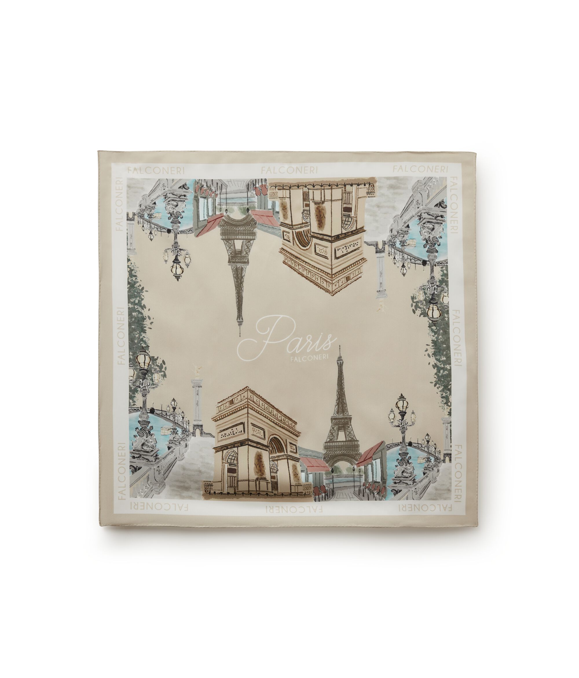 Foulard en soie à motif ville