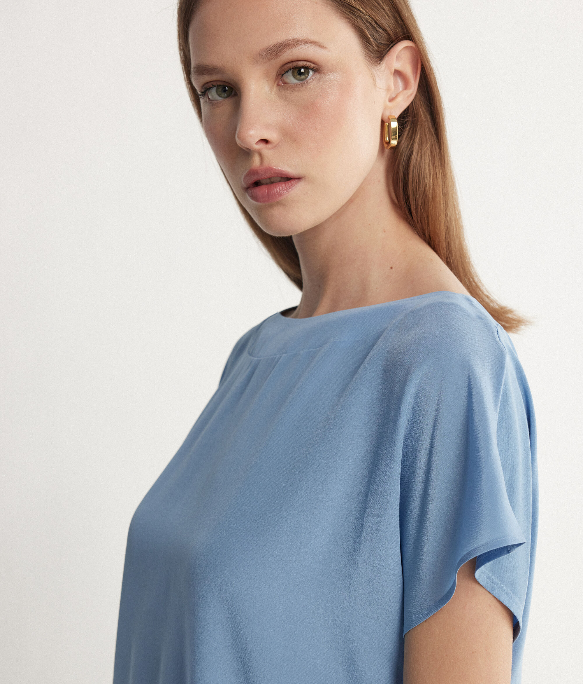 Silk and Modal Boat-Neck T-Shirt