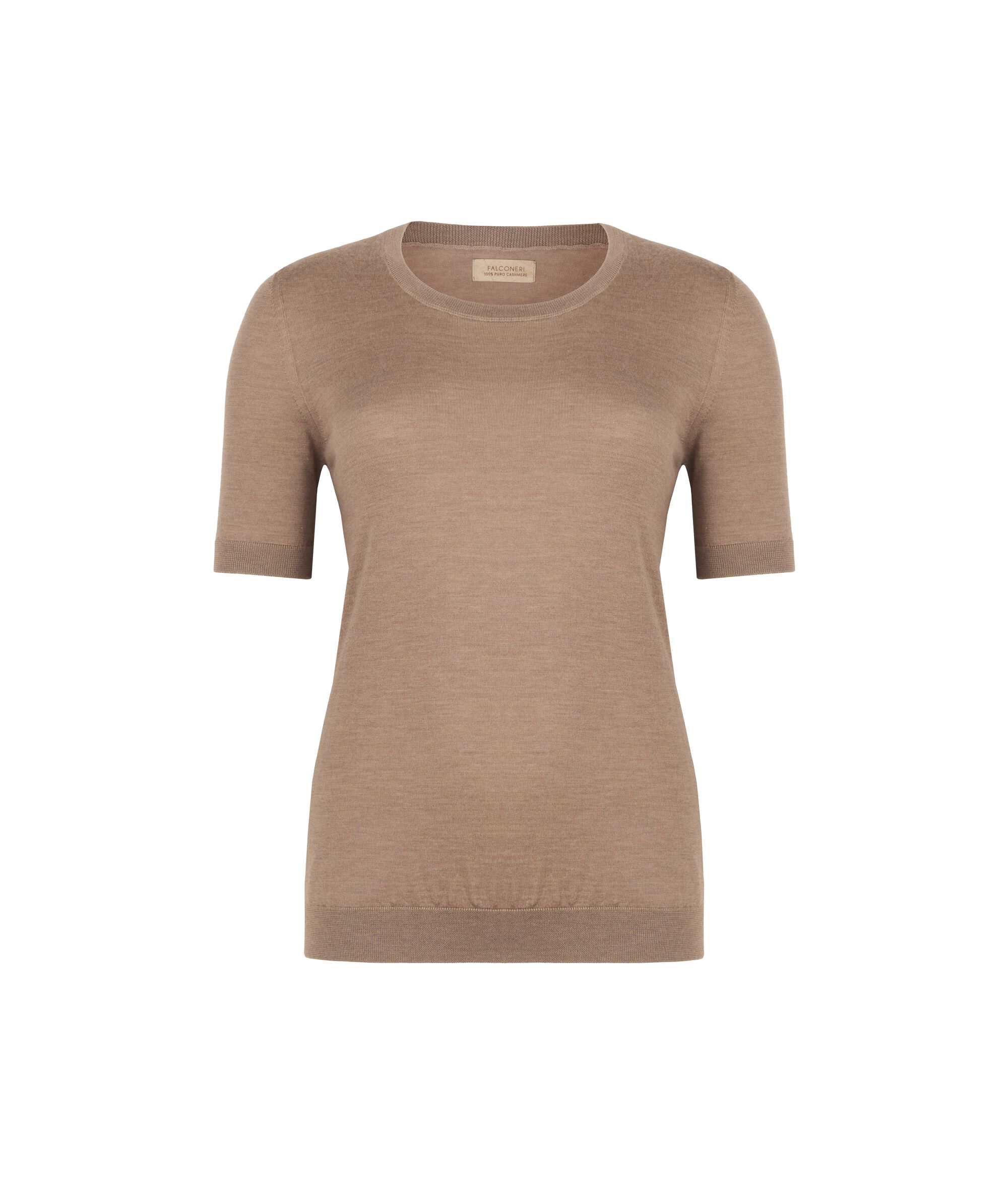 Short-Sleeved Round-Neck Ultrafine Cashmere Top