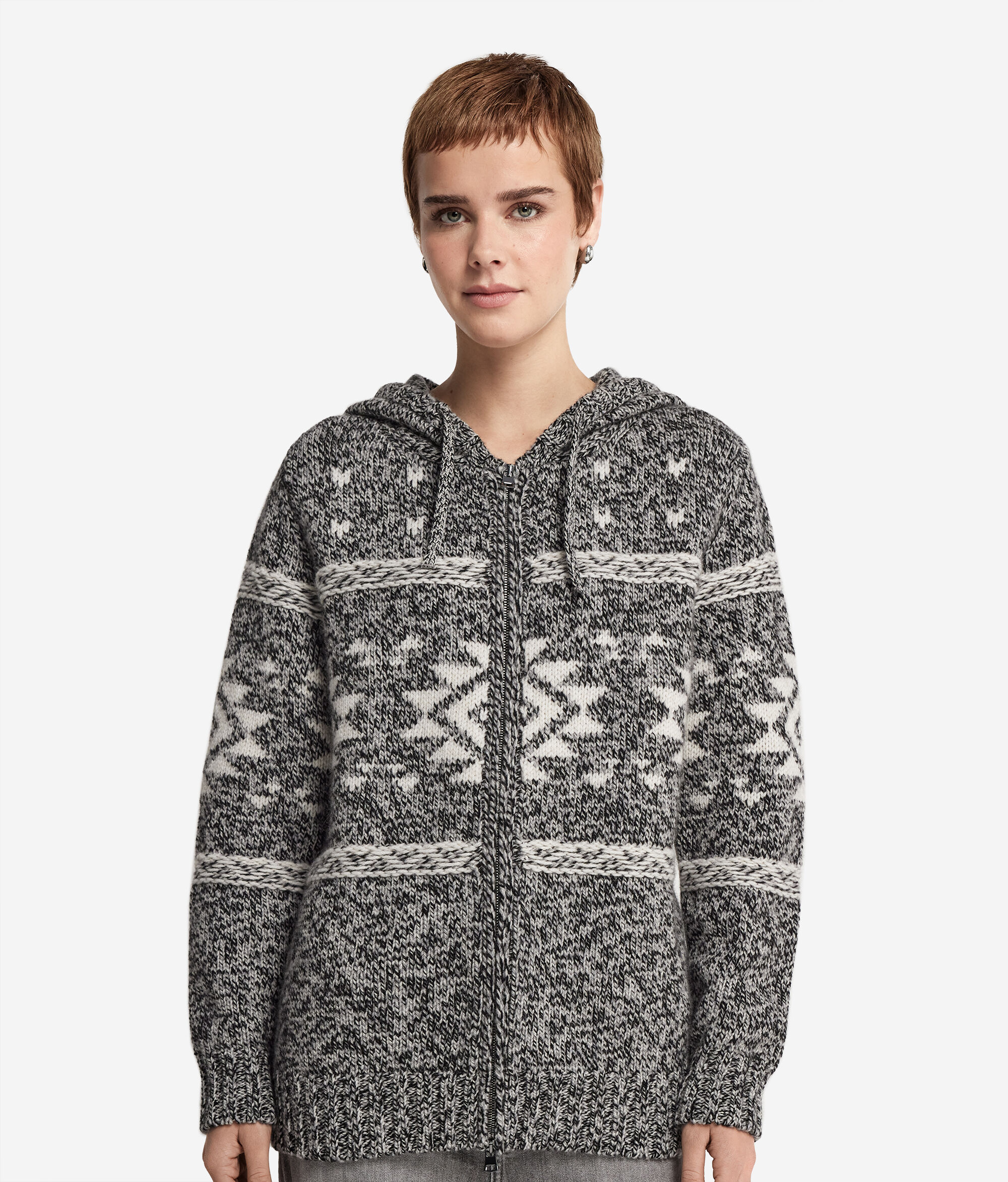 Felpa con lavorazione jacquard in Cashmere Ultrasoft
