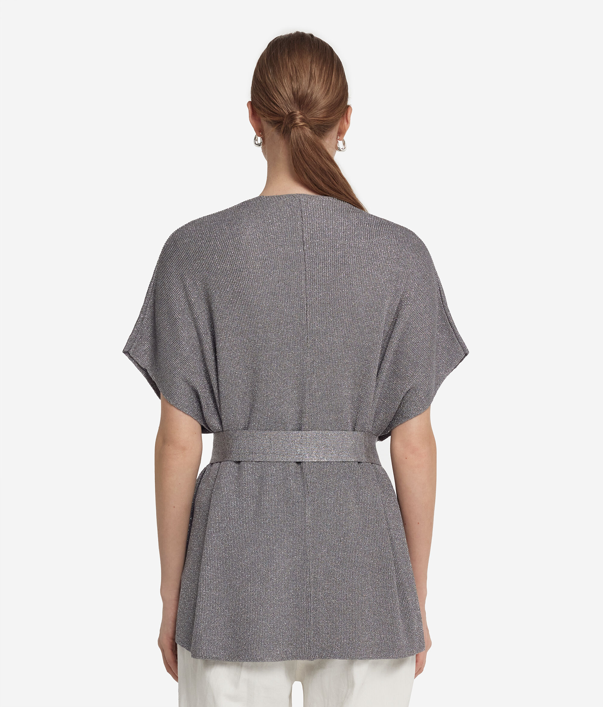 Ribbed Lamé Kimono