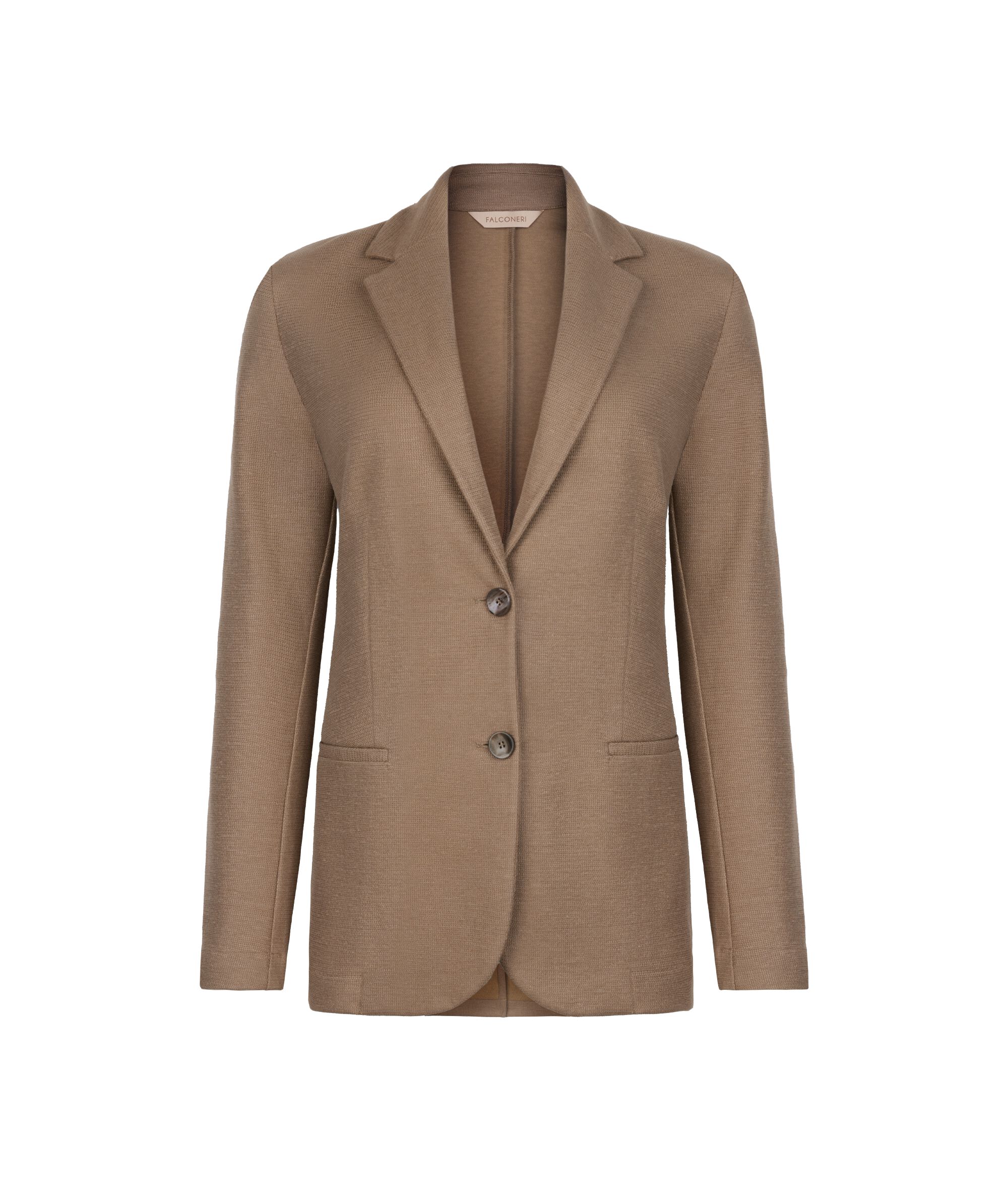 Chaqueta en tejido waffle de lino y algodón