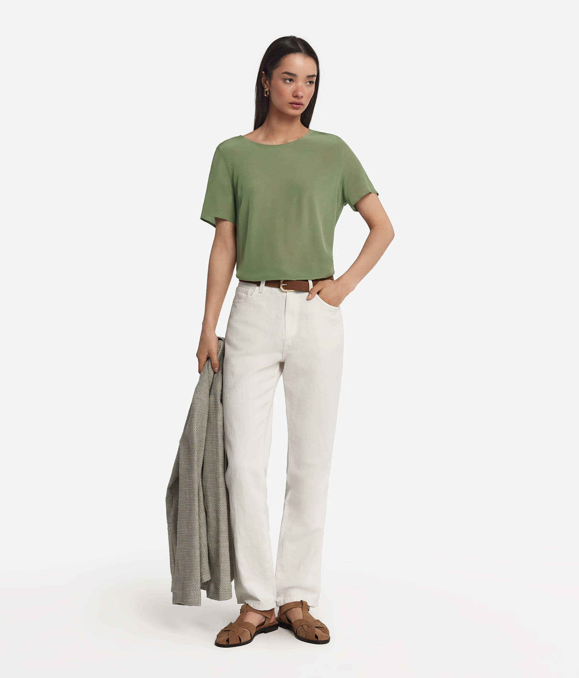 Silk Crewneck T-shirt
