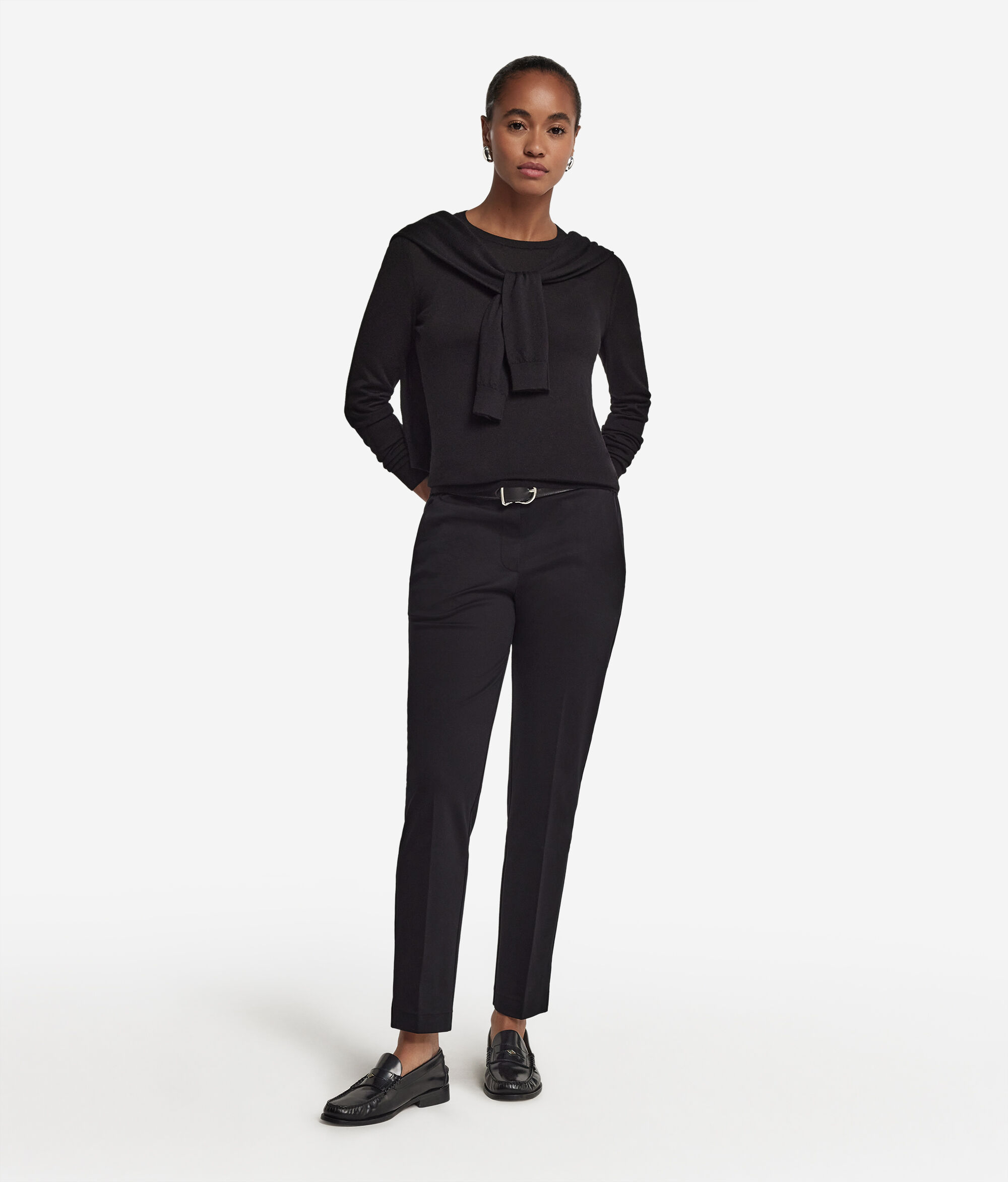 Jersey con cuello redondo de cashmere ultrafine