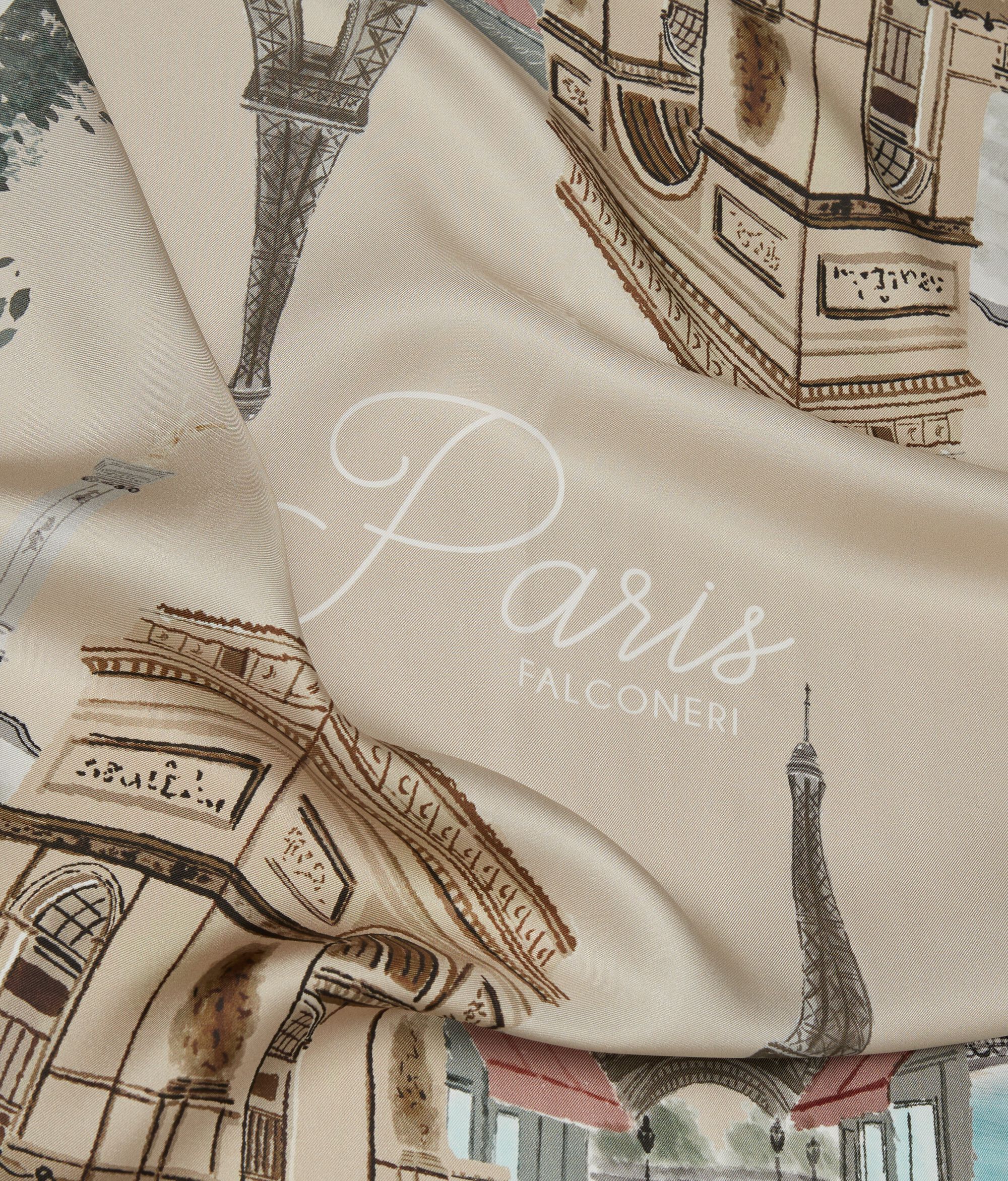 Foulard en soie à motif ville