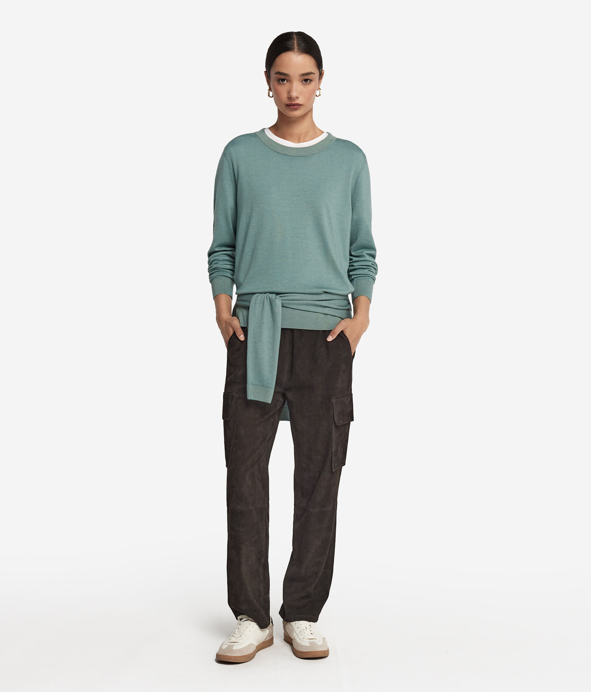 Jersey con cuello redondo de cashmere ultrafine