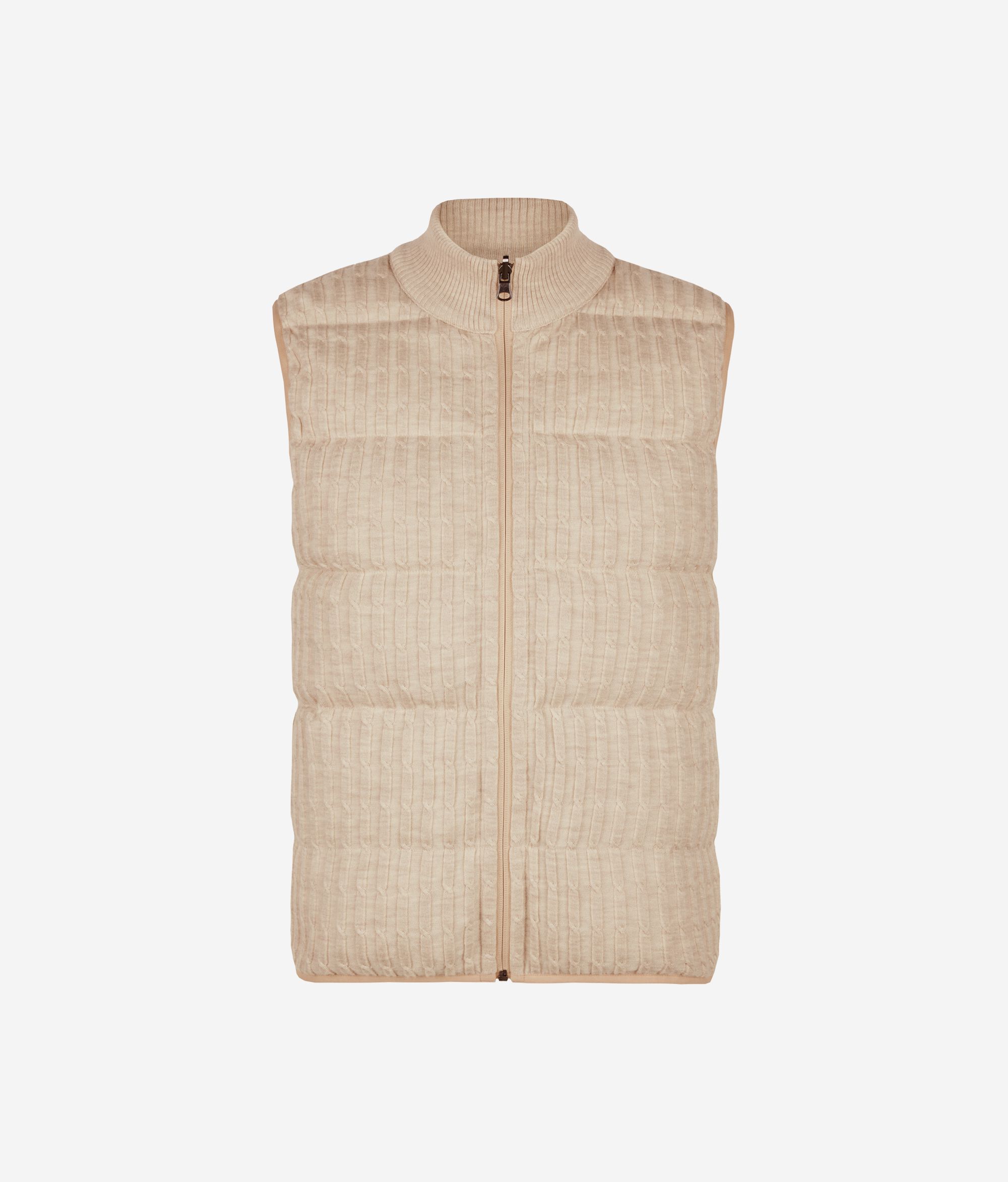 Piumino Smanicato Reversibile Treccine in Cashmere