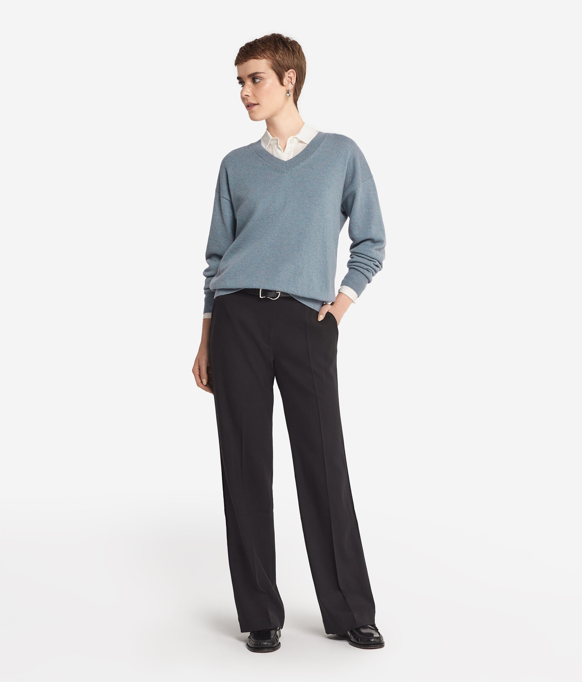 Pullover mit V-Ausschnitt aus Kaschmir Ultrasoft