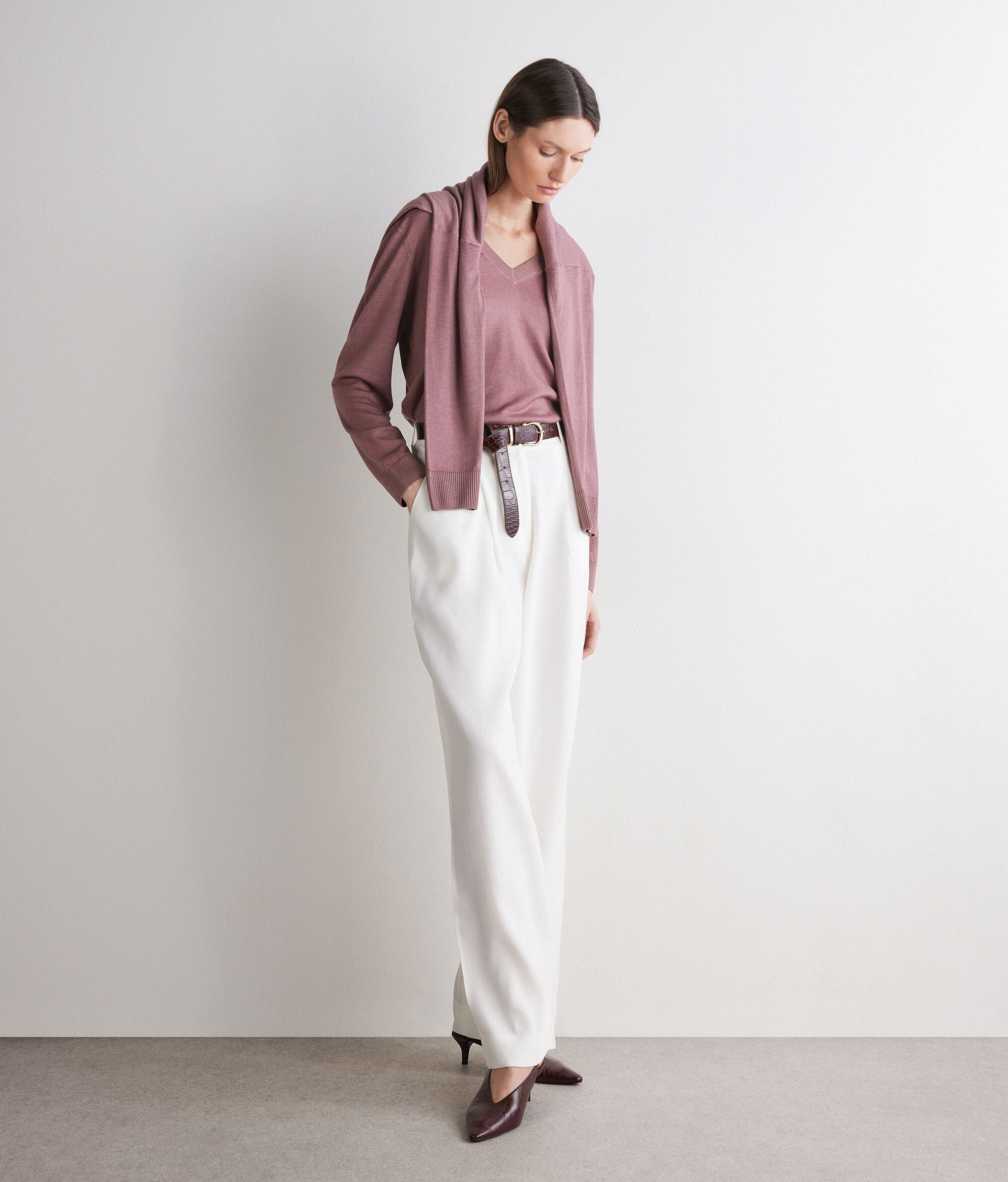 V-nyakú Pulóver Ultrakönnyű Kasmírból