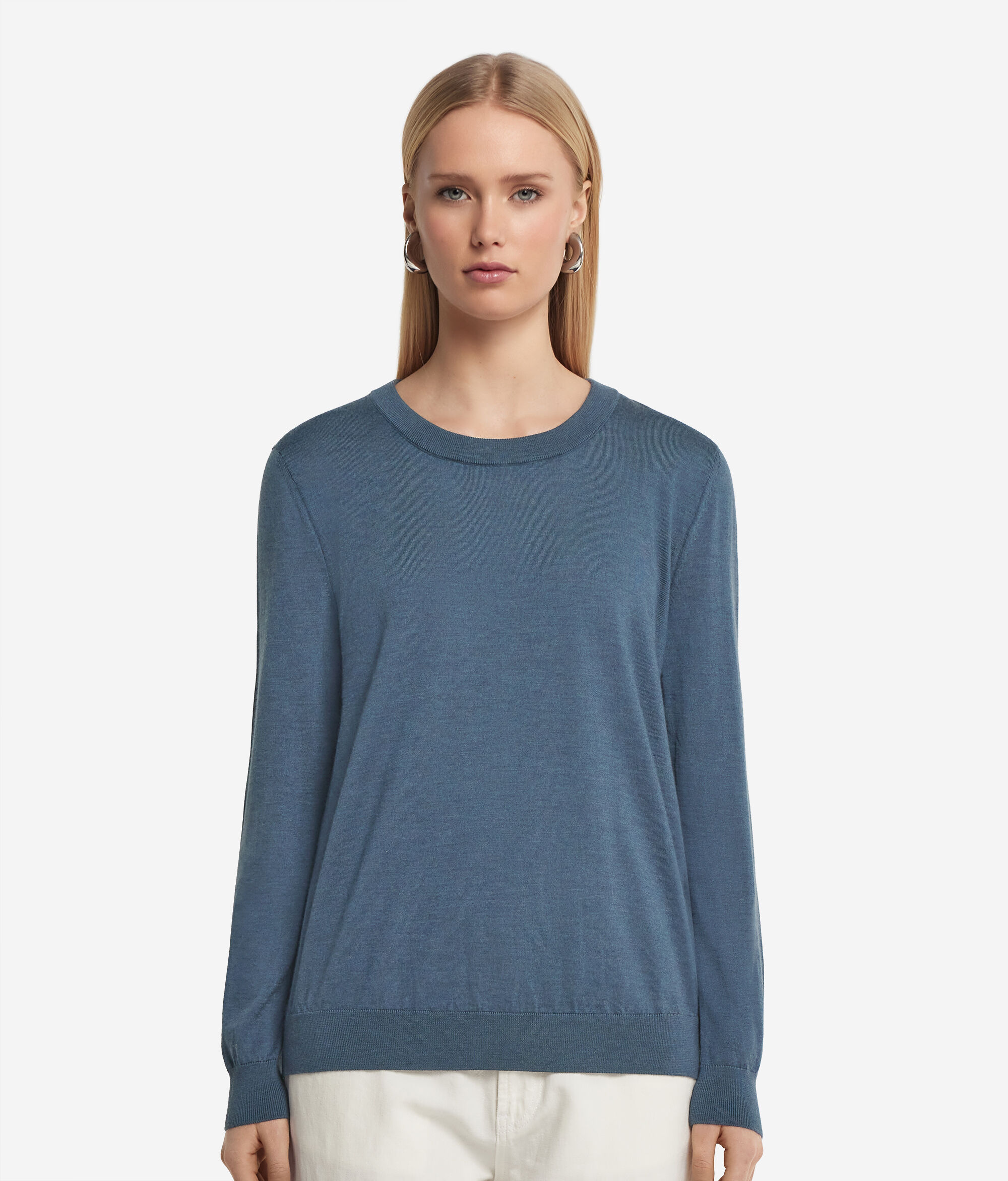 Μπλούζα από Ultrafine Cashmere με Στρογγυλή Λαιμόκοψη