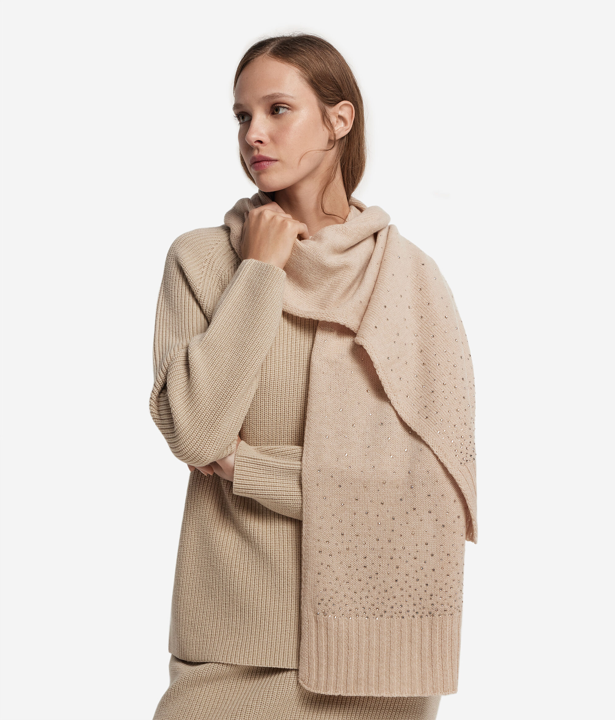 Cashmere Scarf with Rhinestones