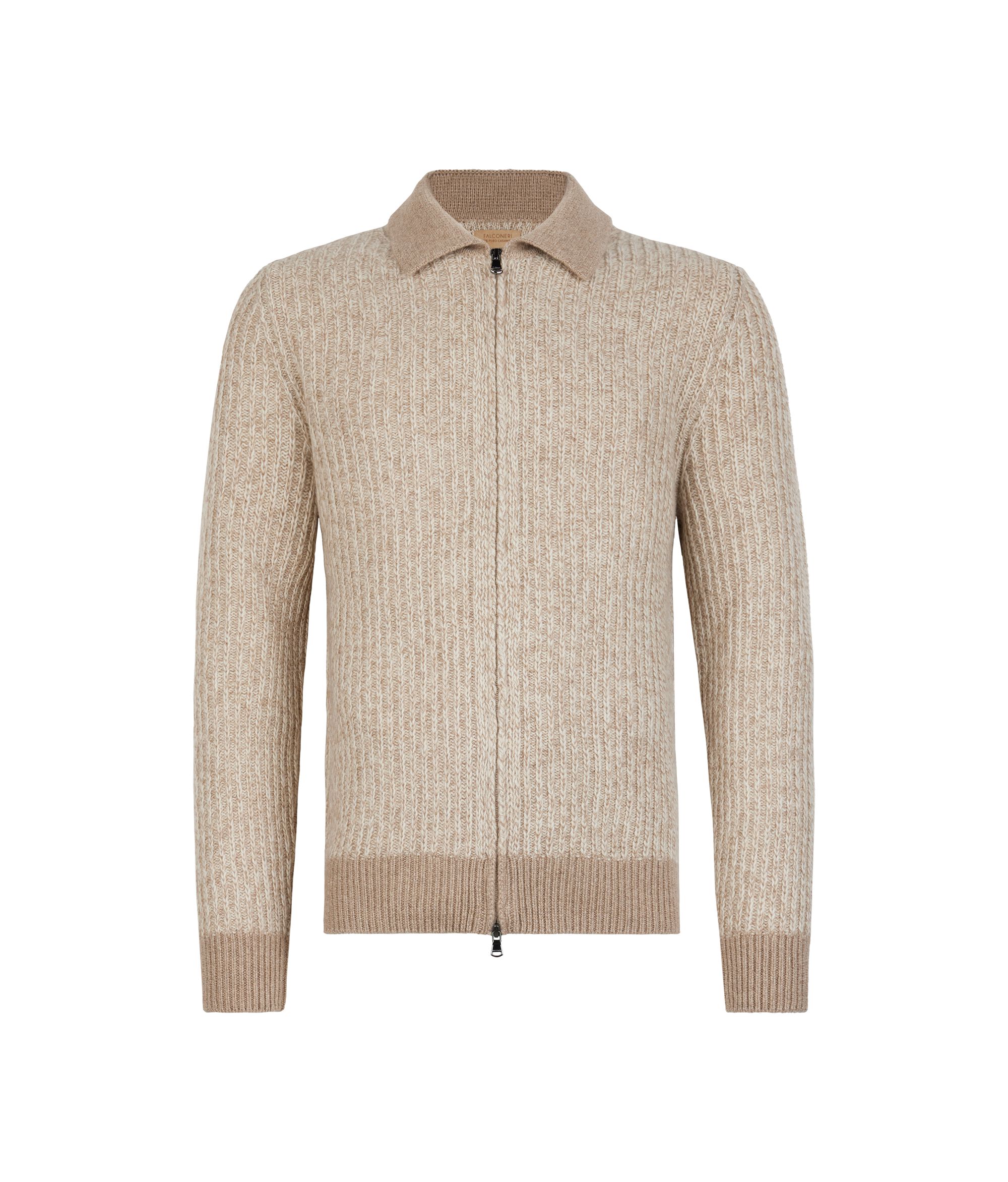 Cardigan con zip in Cashmere Undyed Ultrasoft