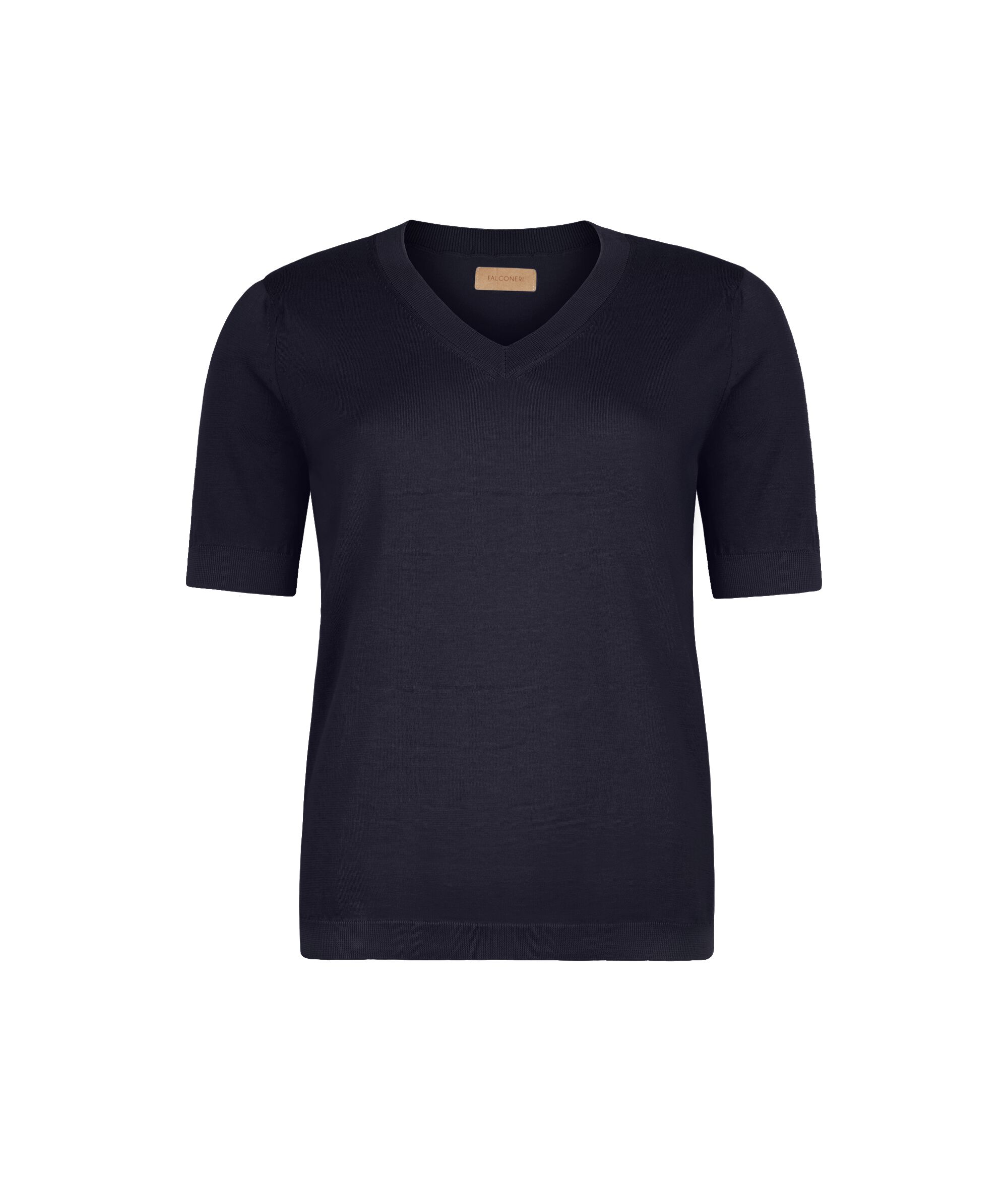 Bawełniany t-shirt z dekoltem w serek