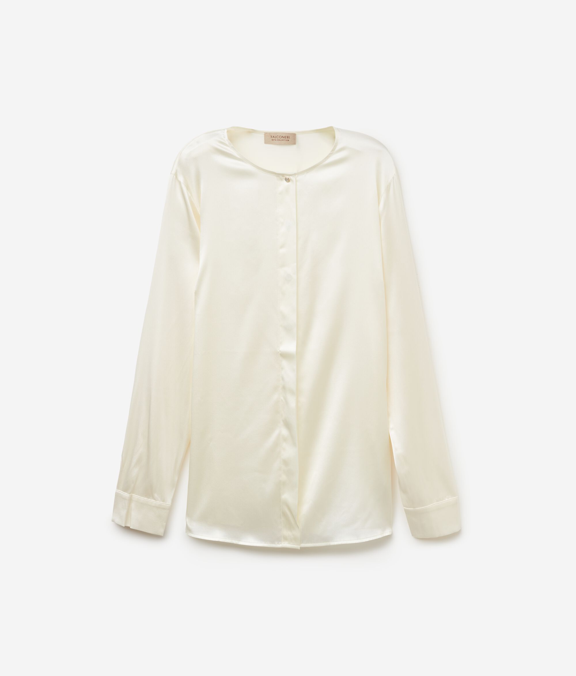 Camicia Girocollo in Raso di Seta