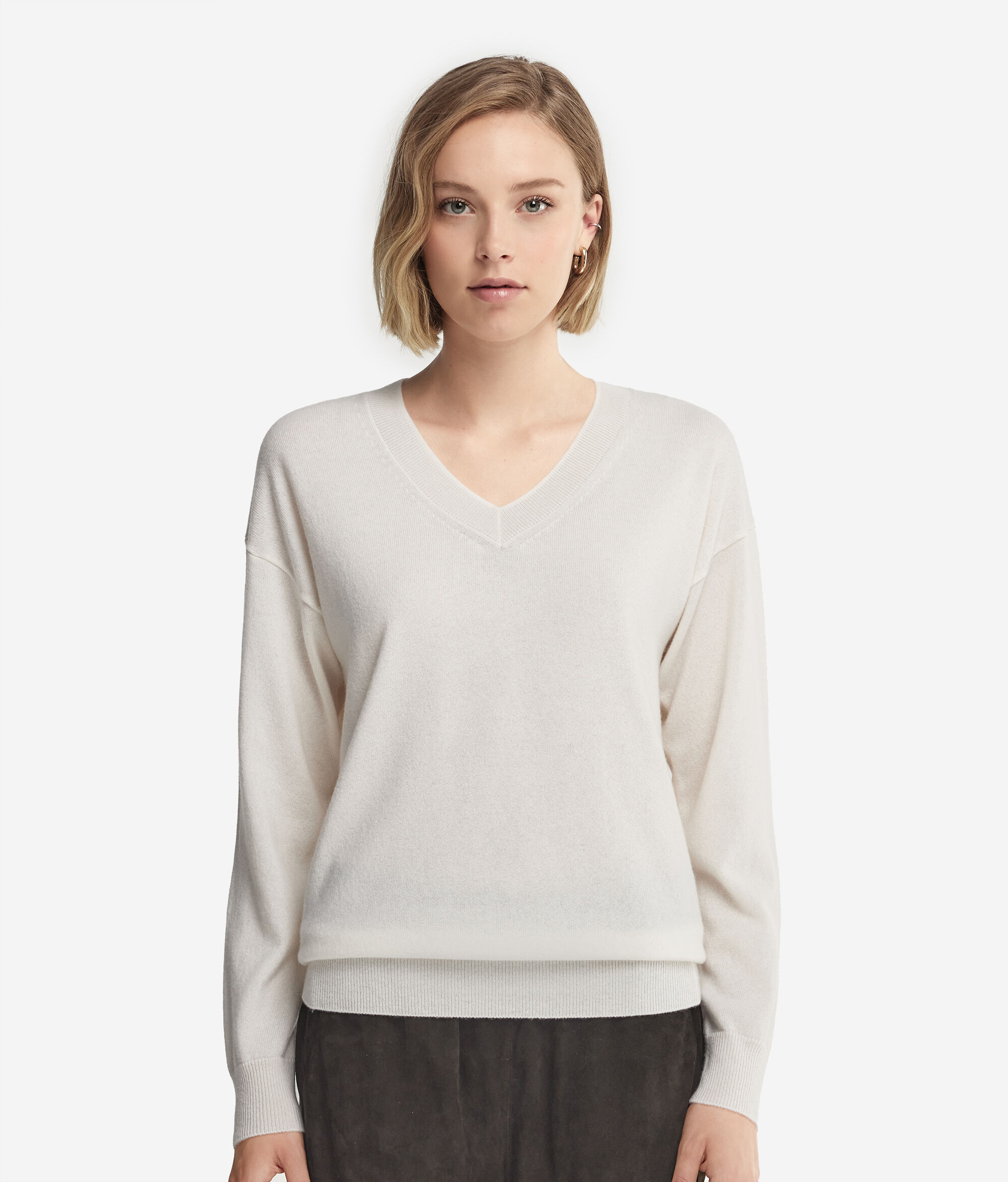Pullover mit V-Ausschnitt aus Kaschmir Ultrasoft