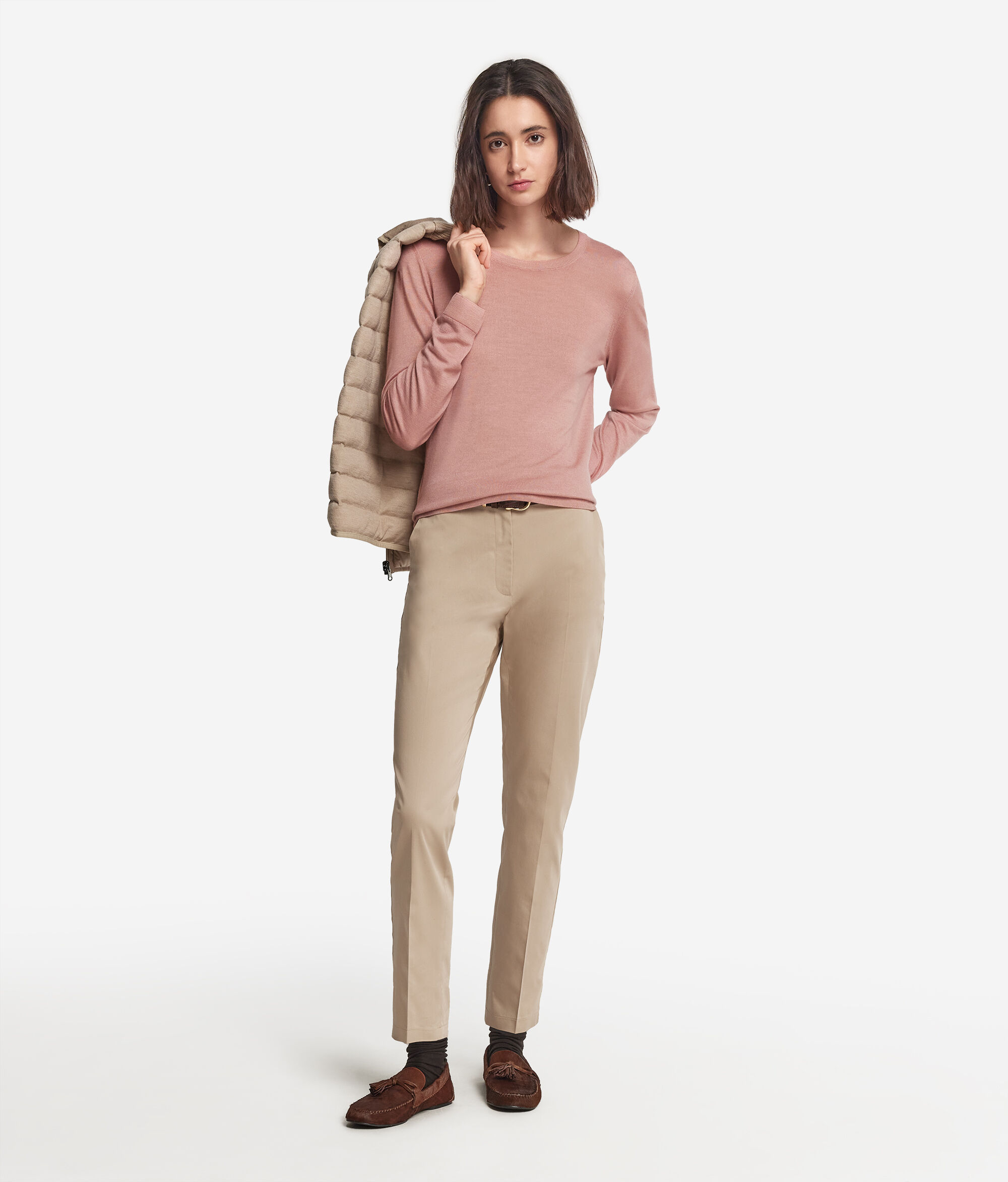 Camisola com Decote Redondo em Ultrafine Cashmere