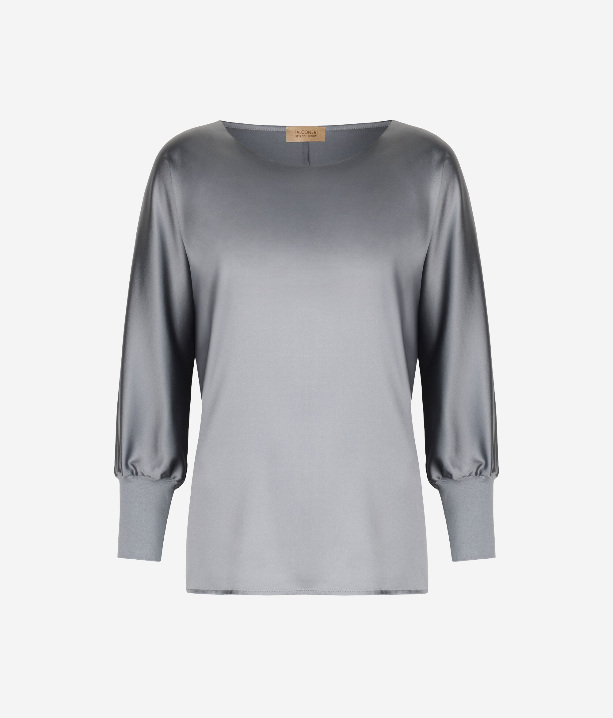 Round-Neck Silk Satin Jumper