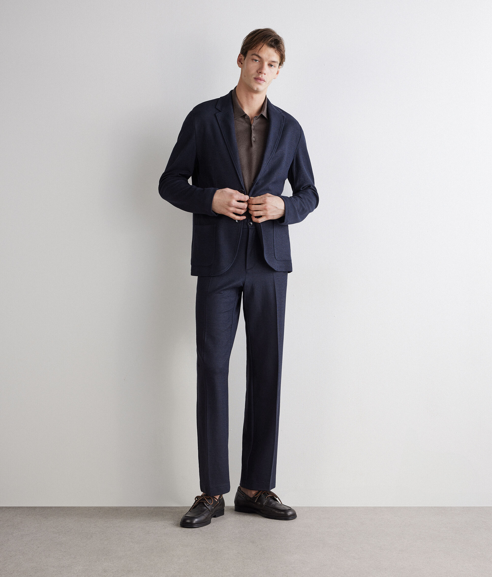 Veste gaufrée en lin et coton