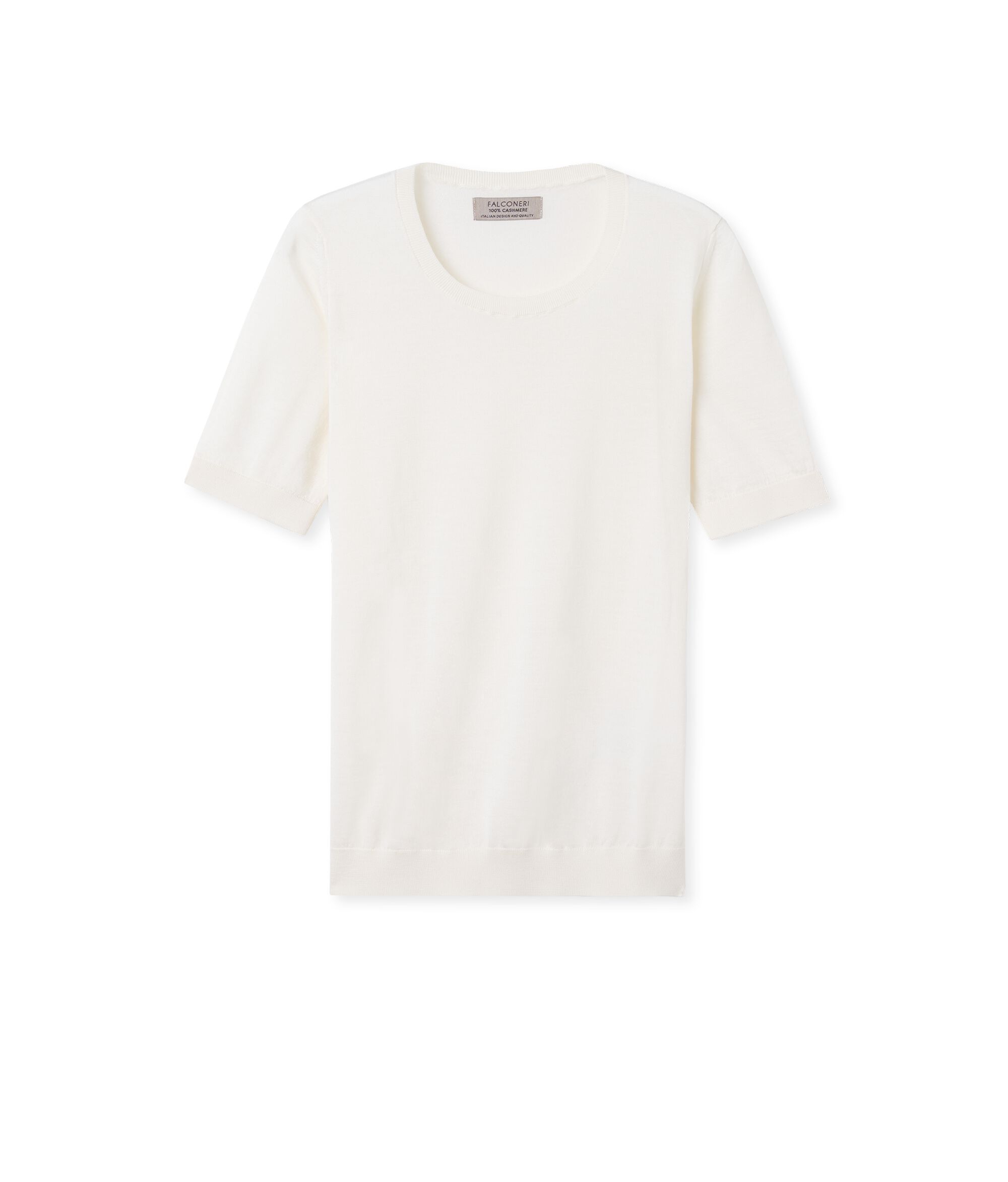 Maglia Girocollo Maniche Corte in Cashmere Ultrafine