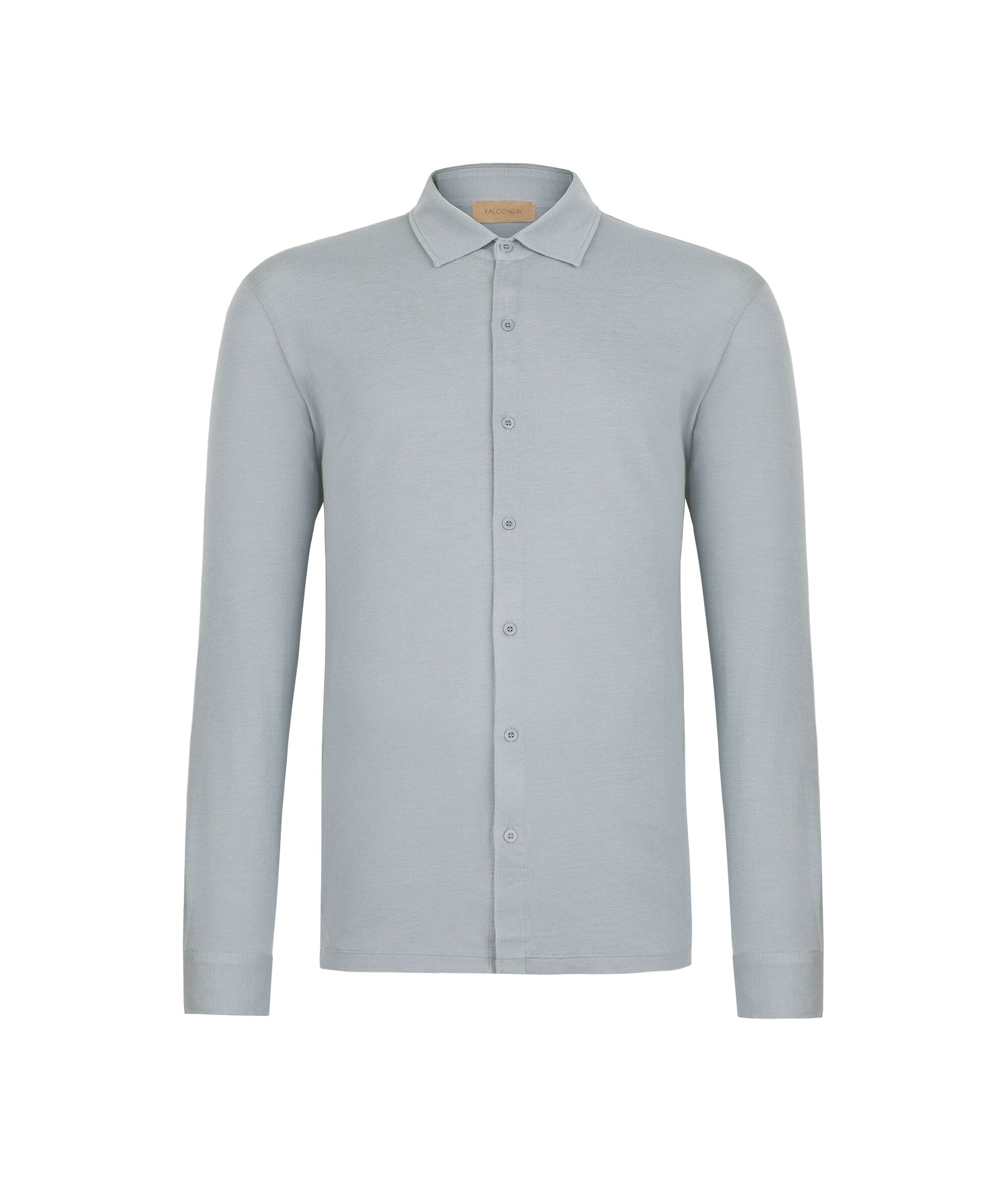 Pamuklu İpek Pike Uzun Kollu Gömlek