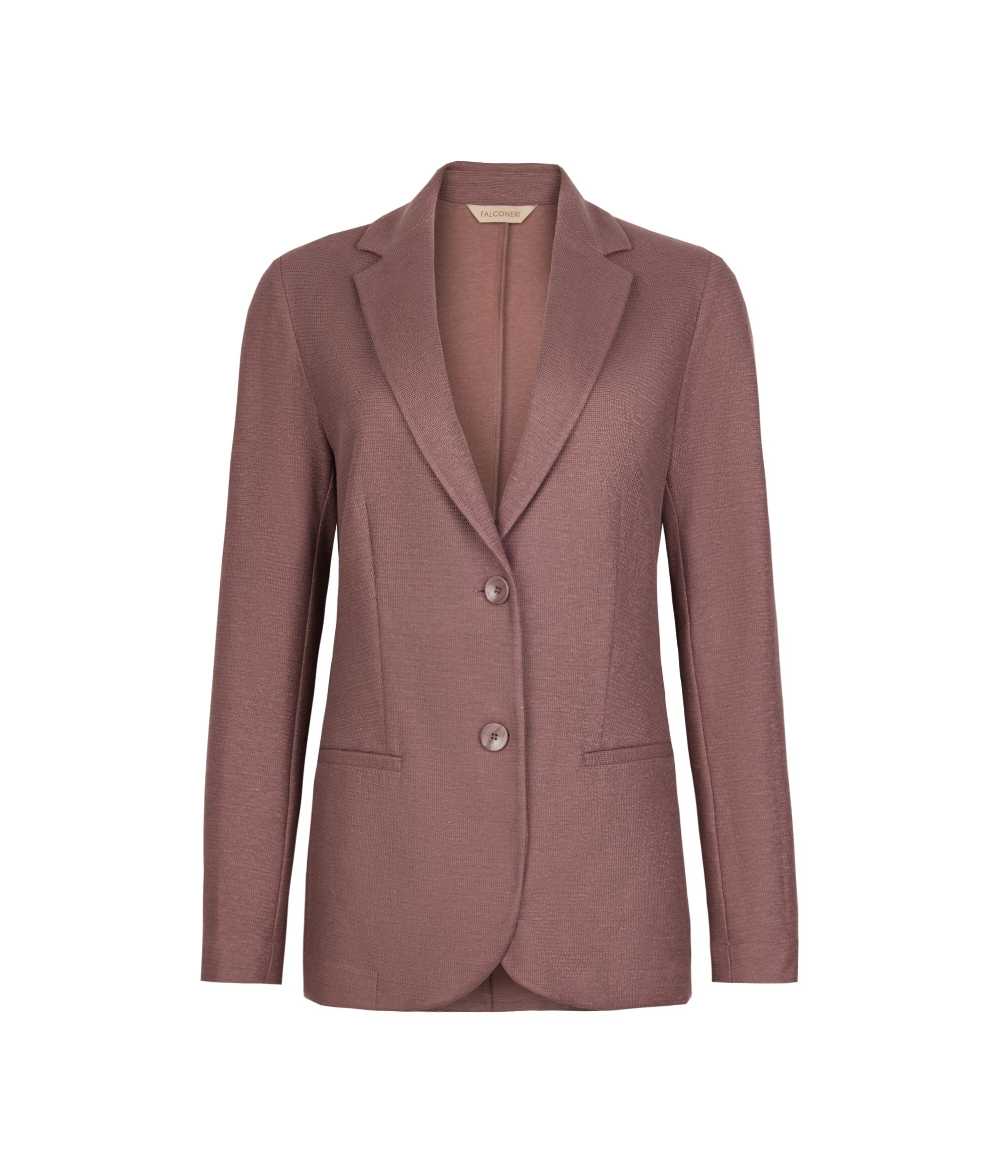 Chaqueta en tejido waffle de lino y algodón