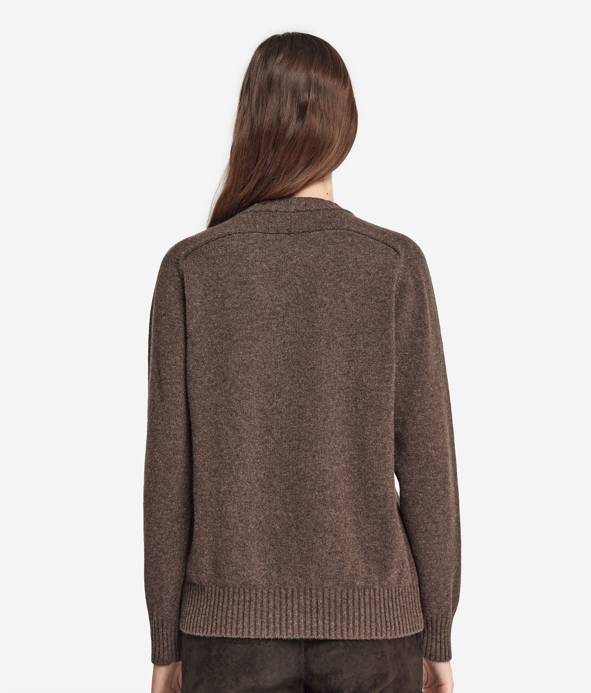 Maglia Girocollo con Spalla Martello in Cashmere Ultrasoft
