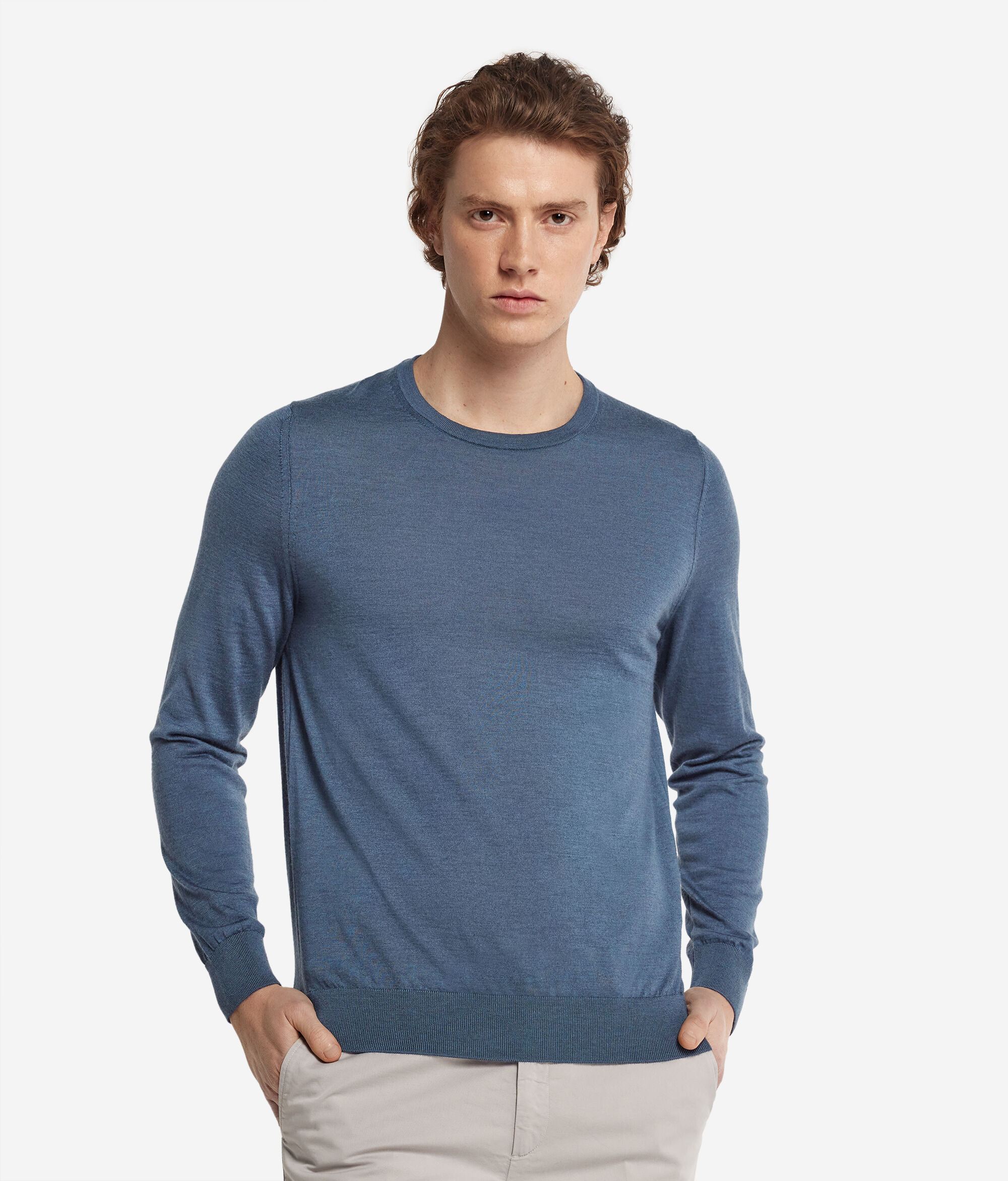 Pull homme en cachemire ultra-fin à col rond