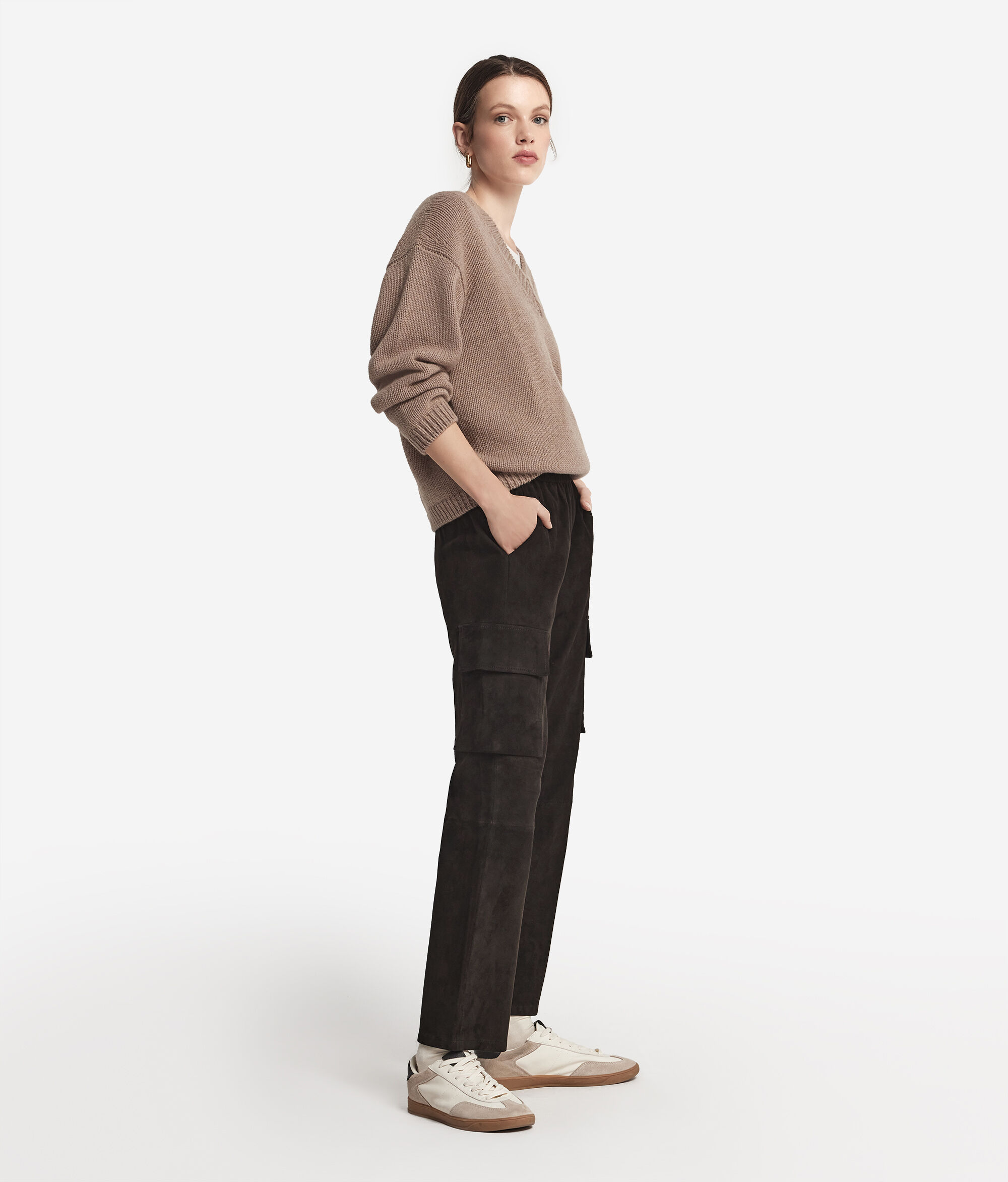 Suede Cargo Pants