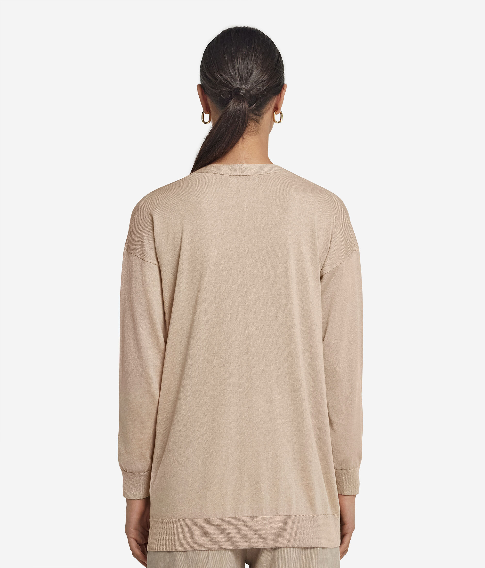 Cardigan a Maniche Lunghe in Seta Cotone