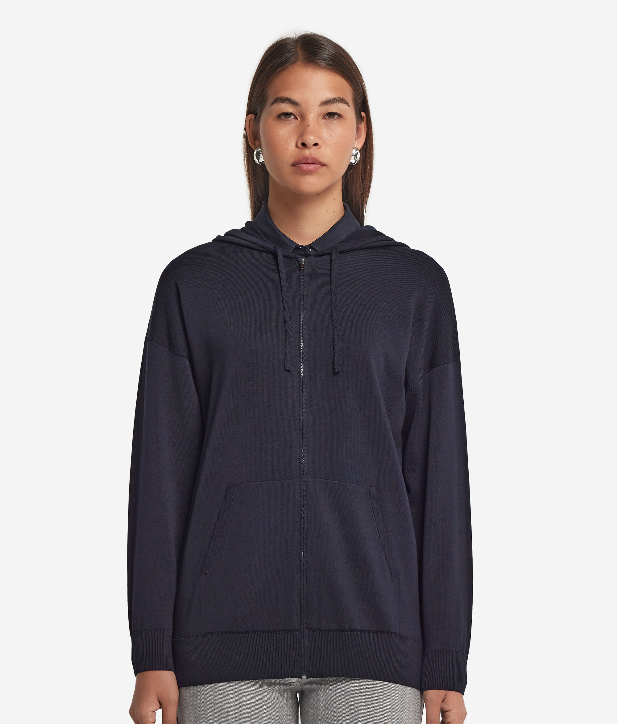 Silk and Cotton Hooded Sweatshirt