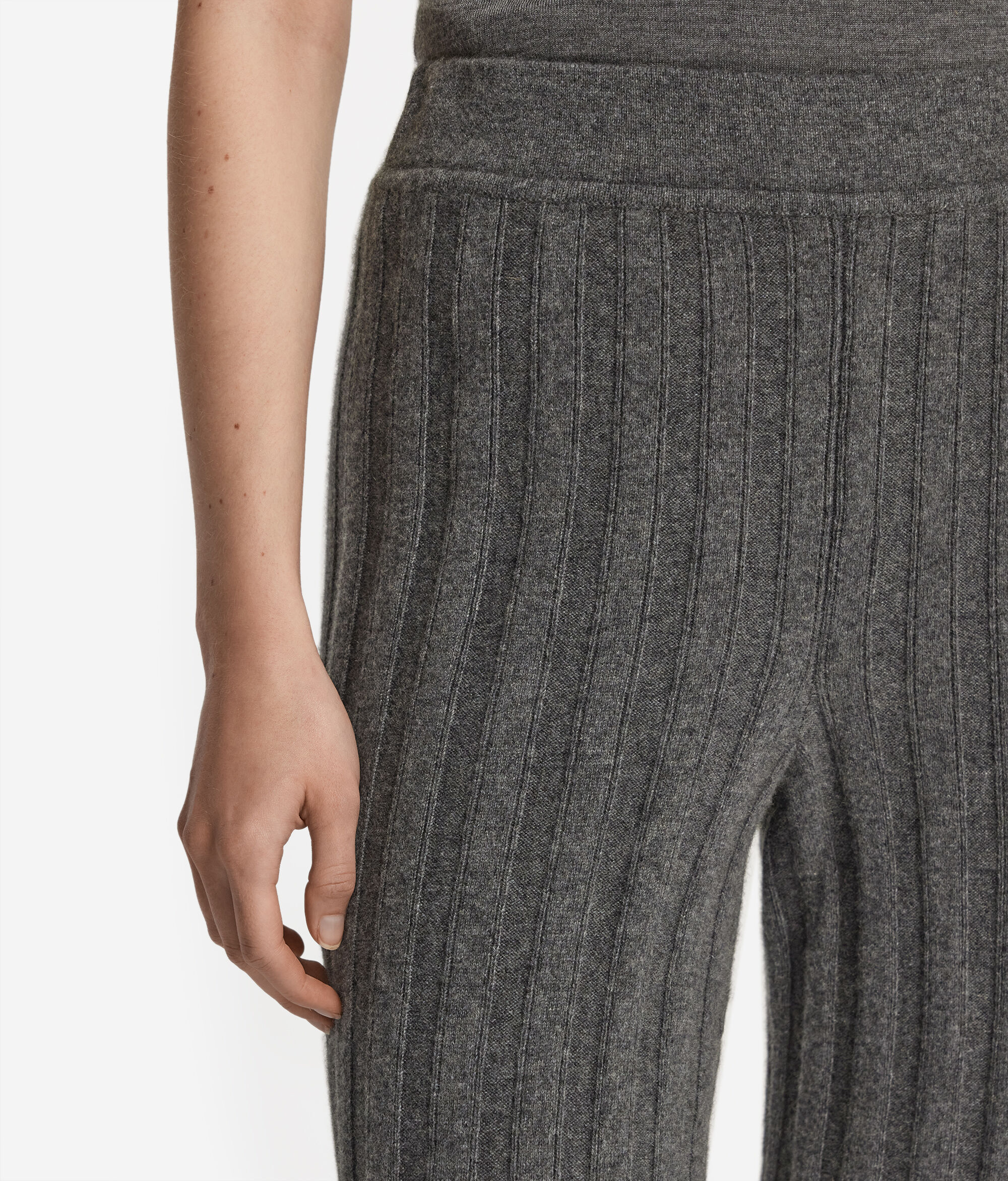 Cashmere Ribbed Palazzo Pants
