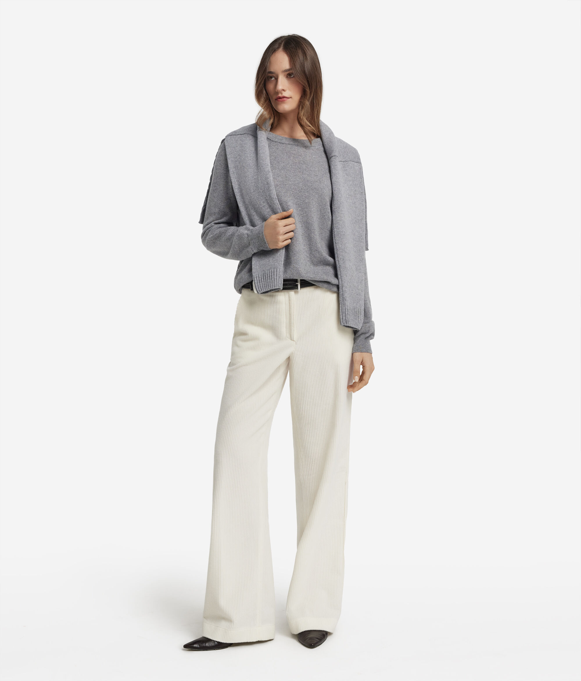 Langarm-Rundhalspullover aus Kaschmir Ultrasoft