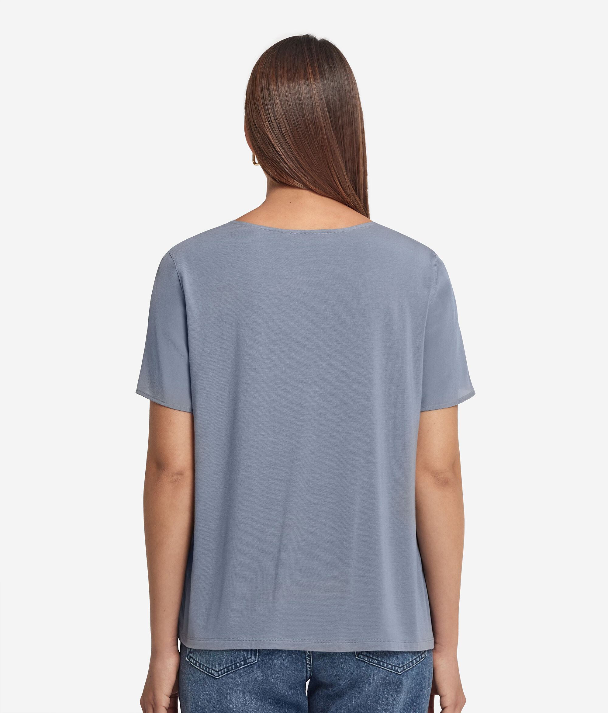 Round-Neck Silk T-Shirt