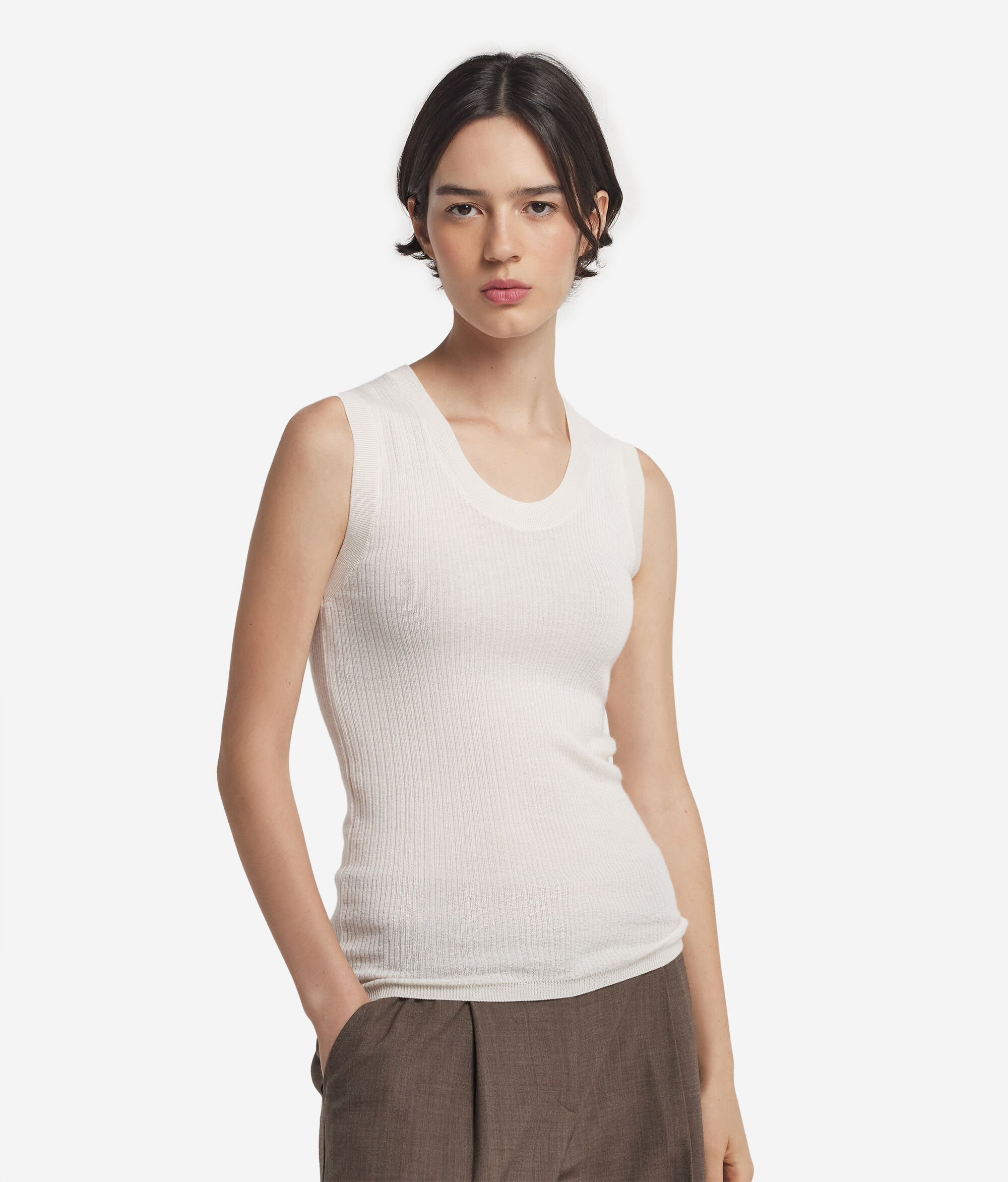 Armilla de canalé de Cashmere Ultrafine