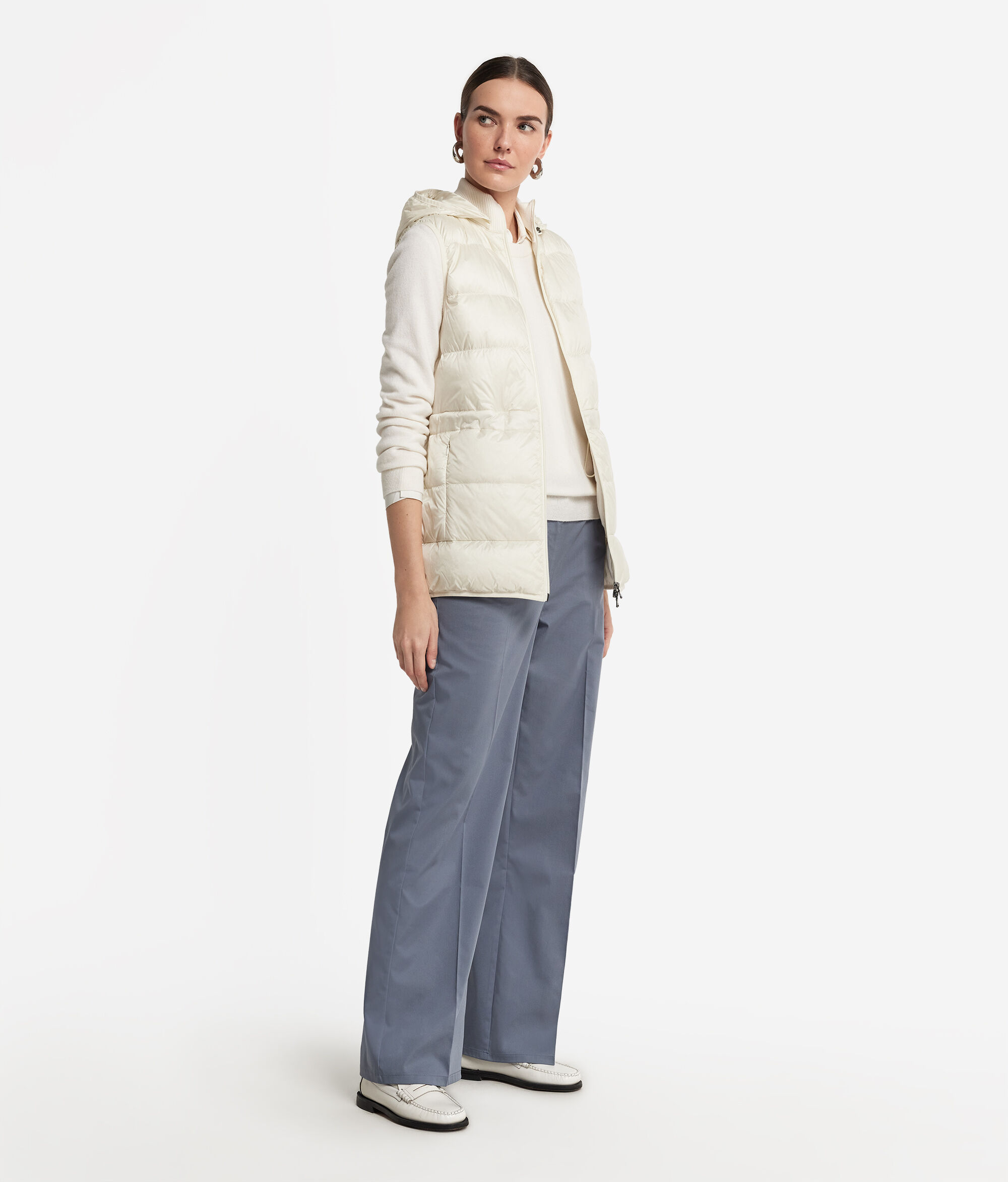 Cashmere Down Gilet with Drawstring