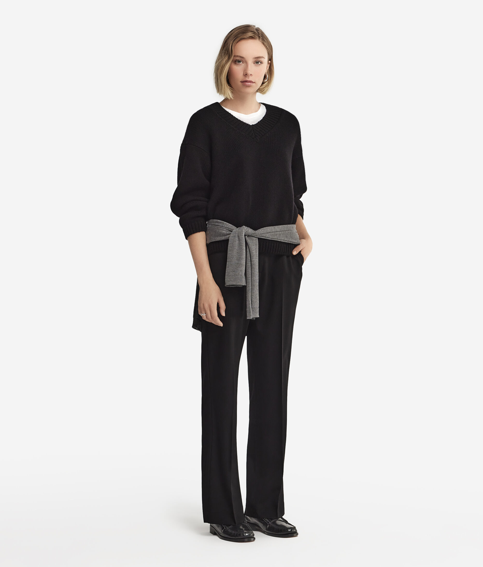 Pull femme col V en cachemire ultra-doux