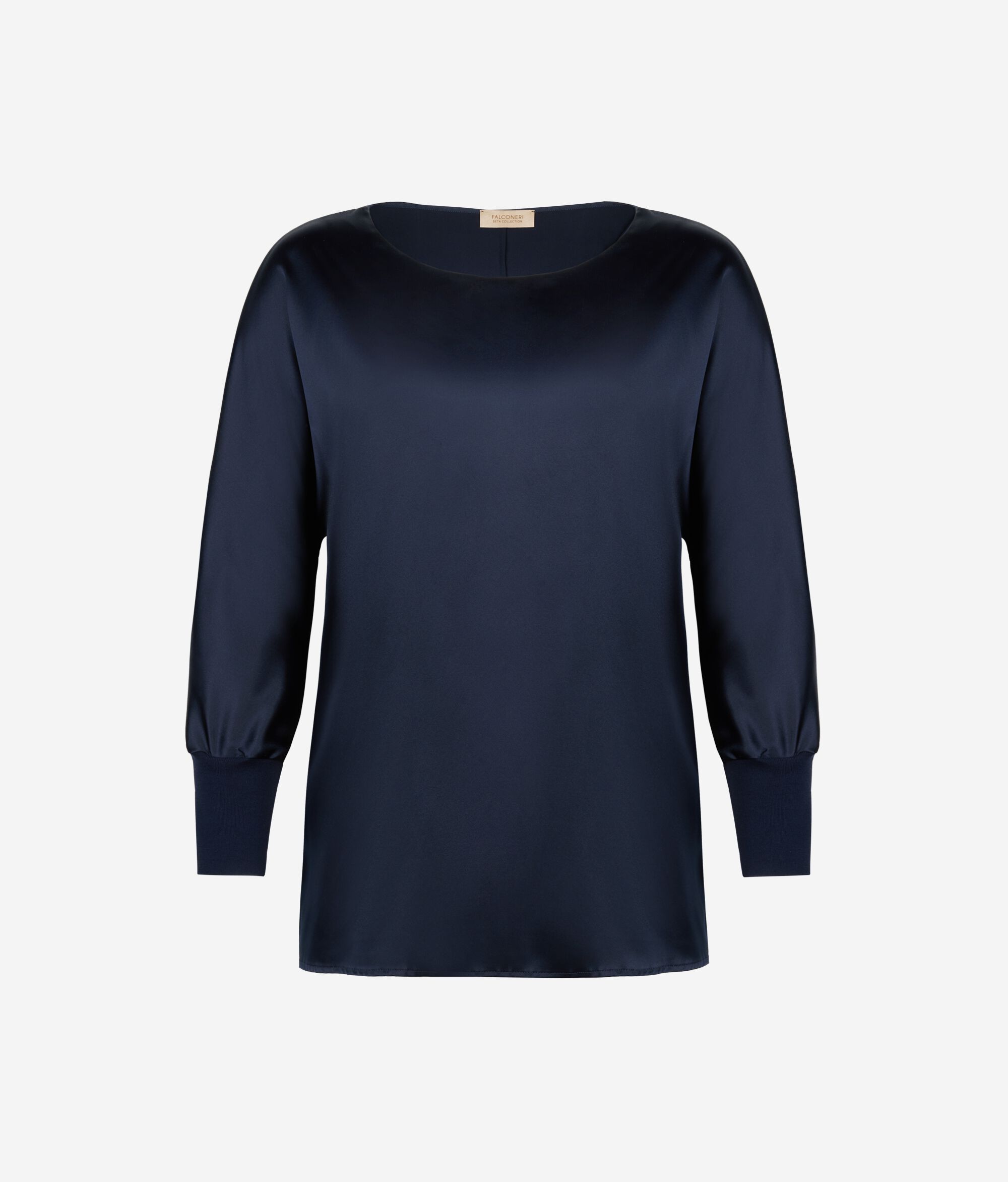 Round-Neck Silk Satin Jumper