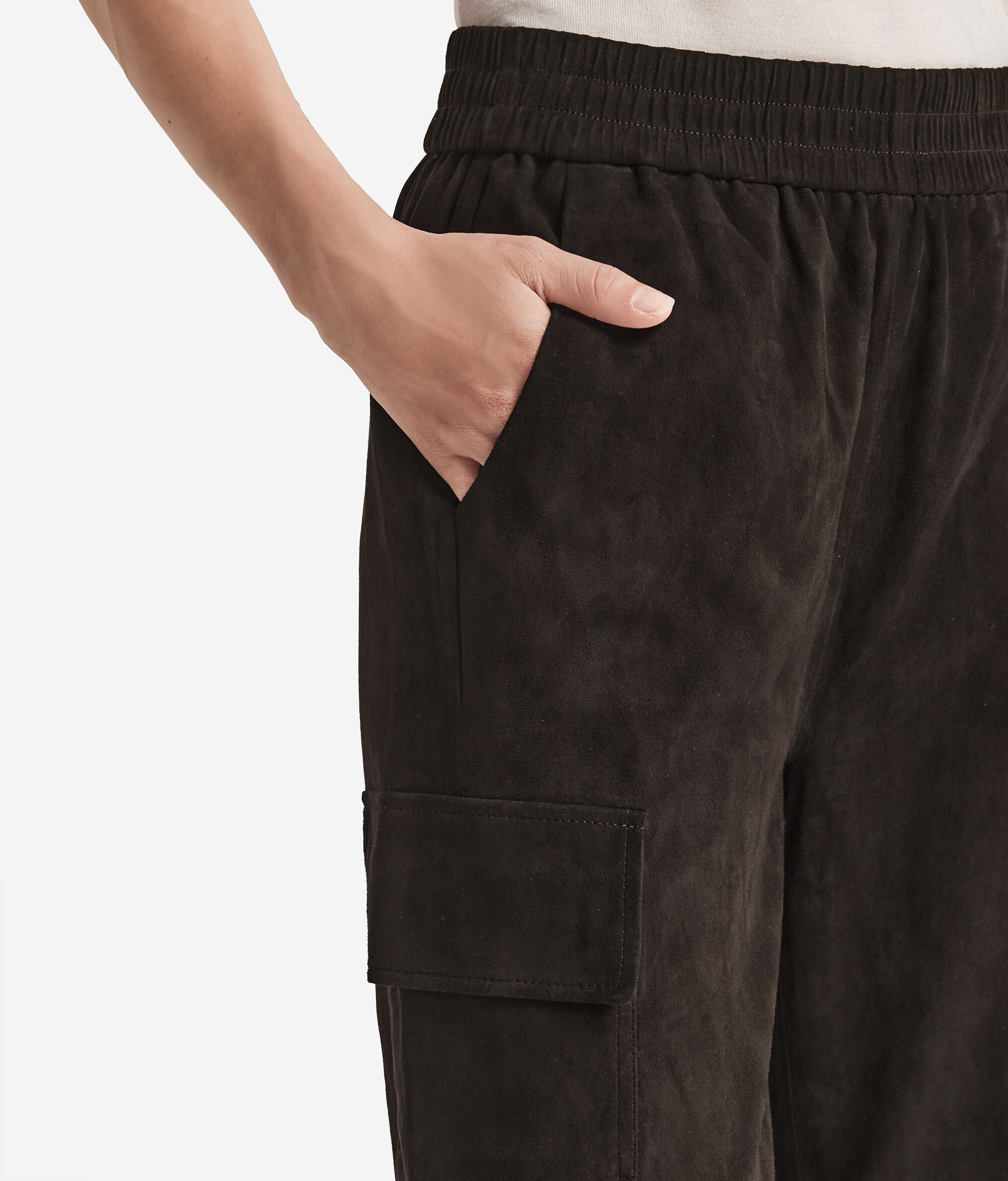 Suede Cargo Pants