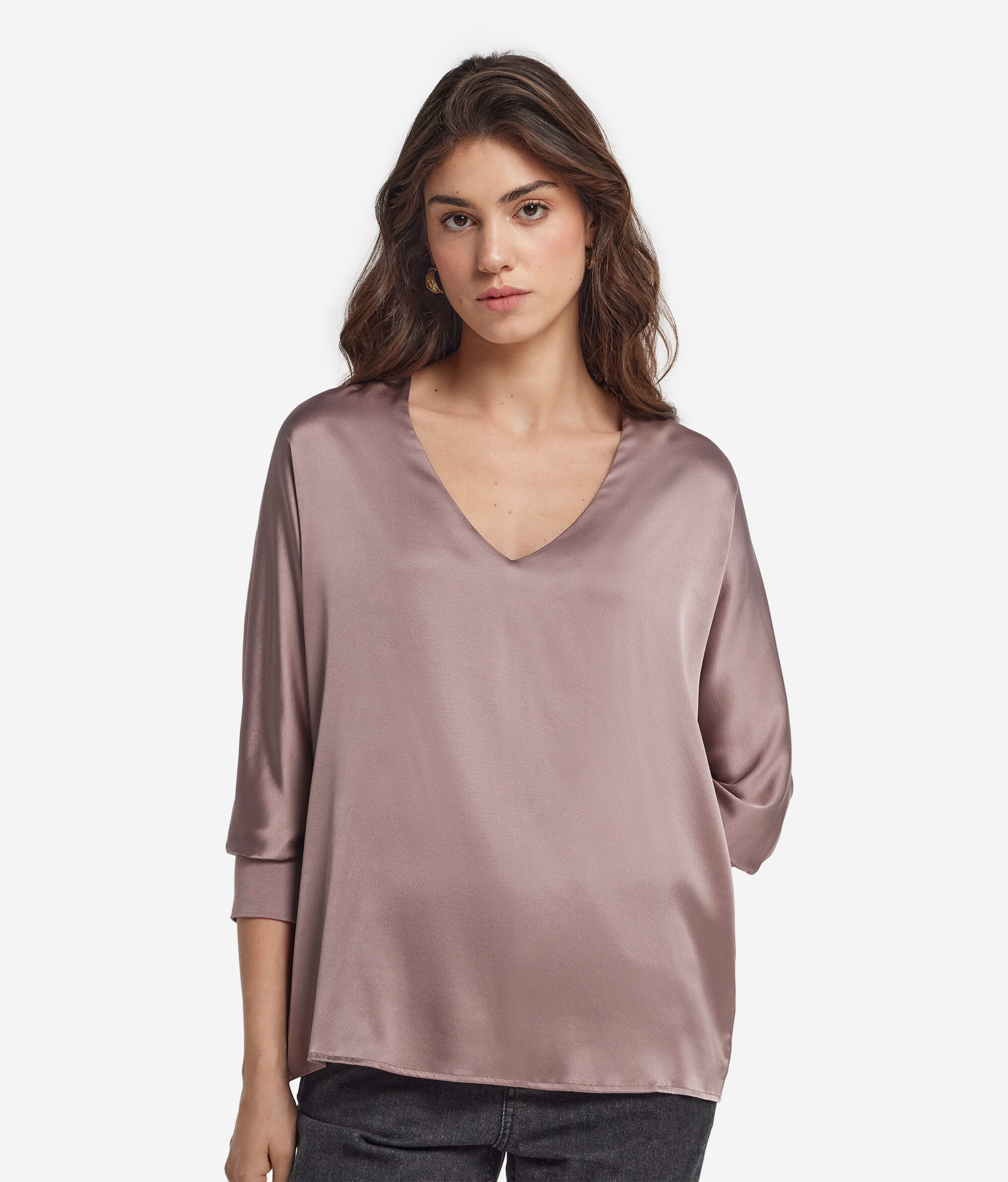 V-Neck Silk Blouse
