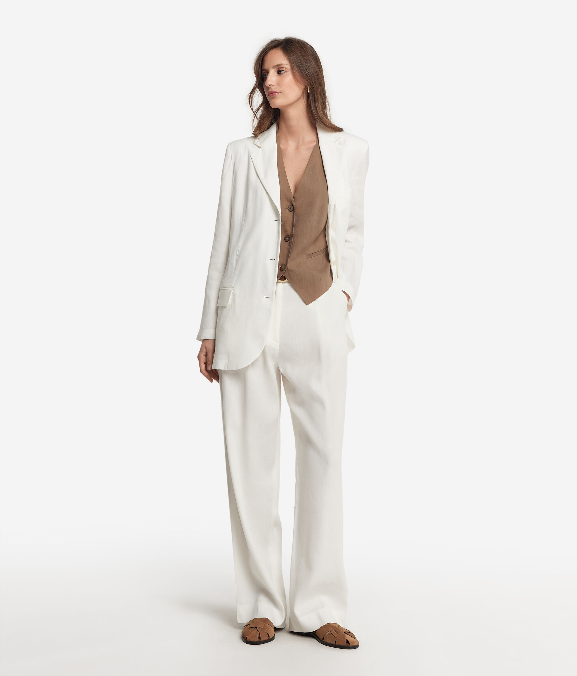 Blazer de lino y viscosa
