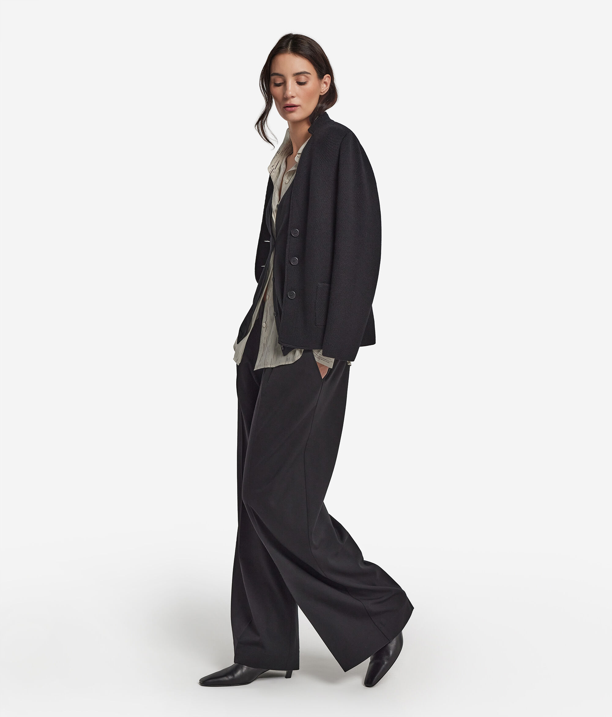 Pantalon large en laine
