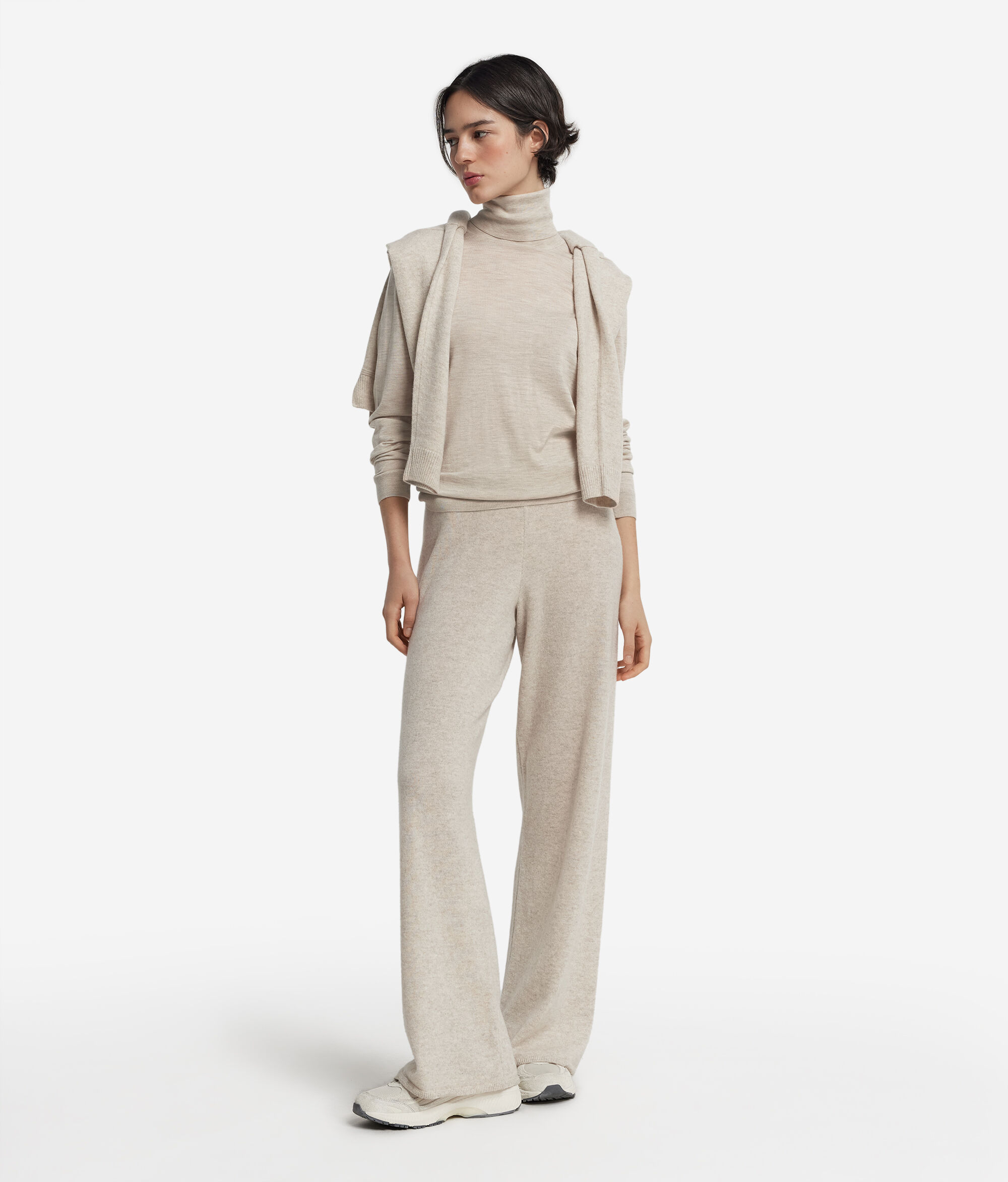 Pantaloni largi din cașmir ultrasoft