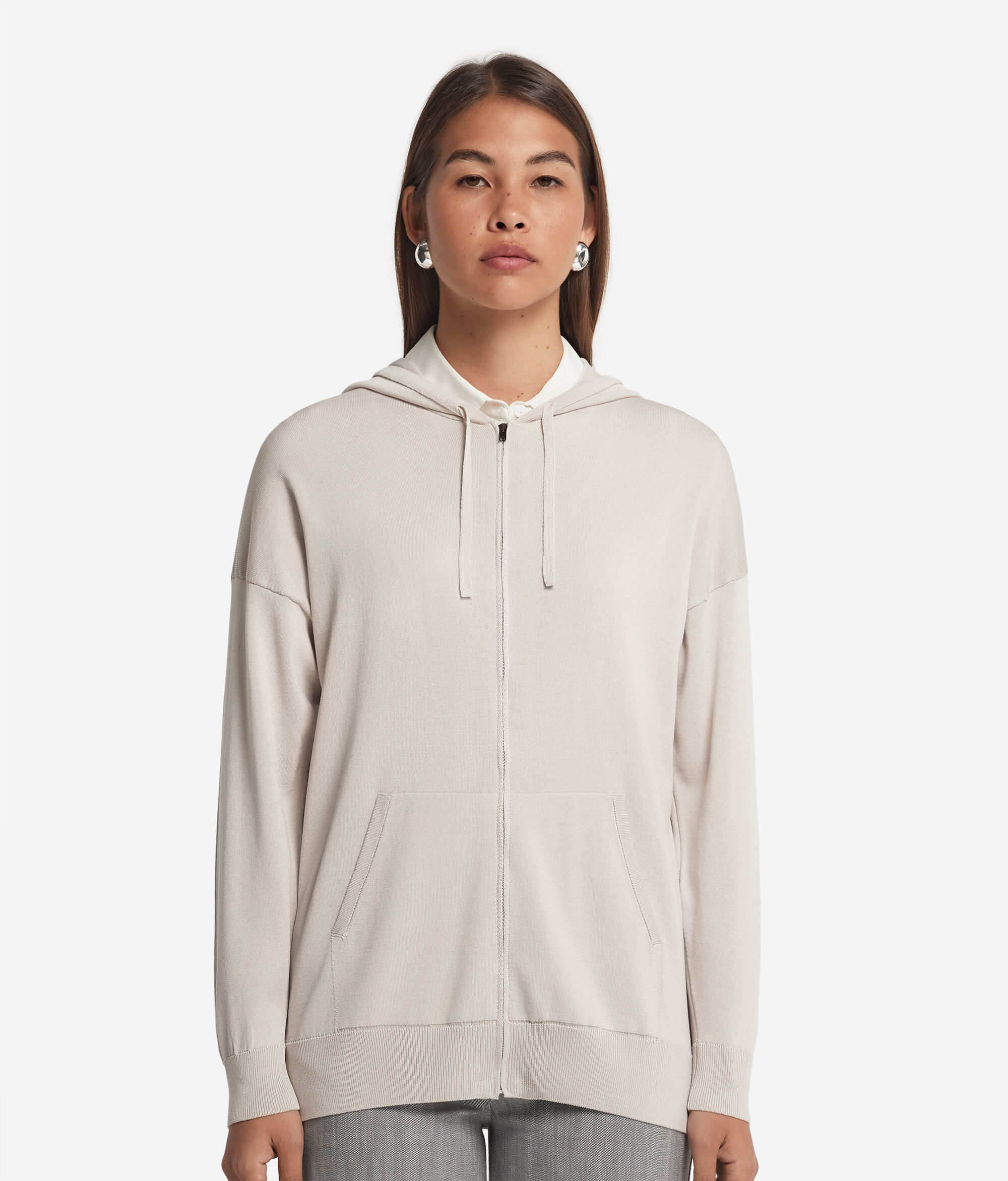 Silk and Cotton Hooded Sweatshirt