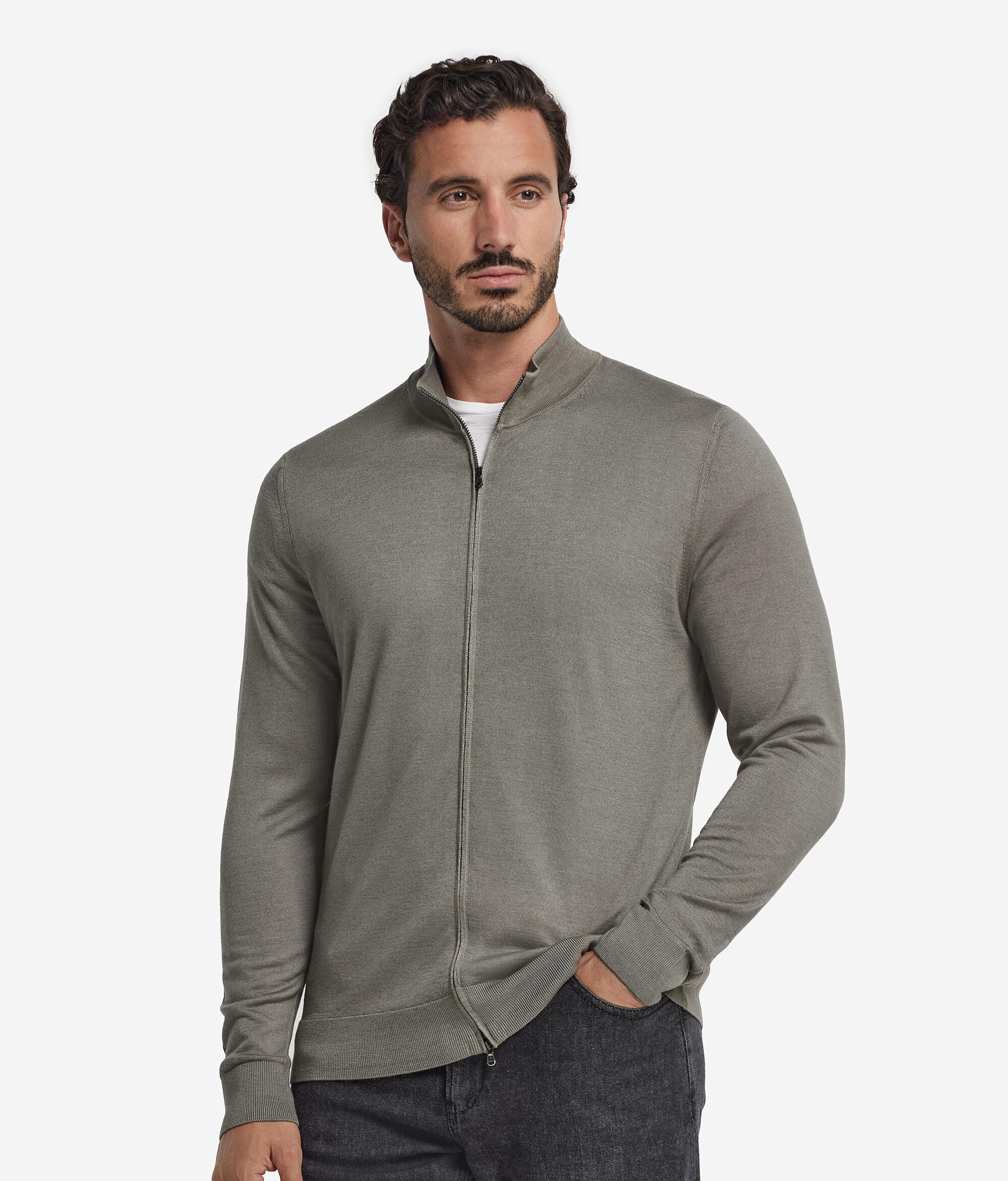Cardigan mit Reißverschluss aus Kaschmir