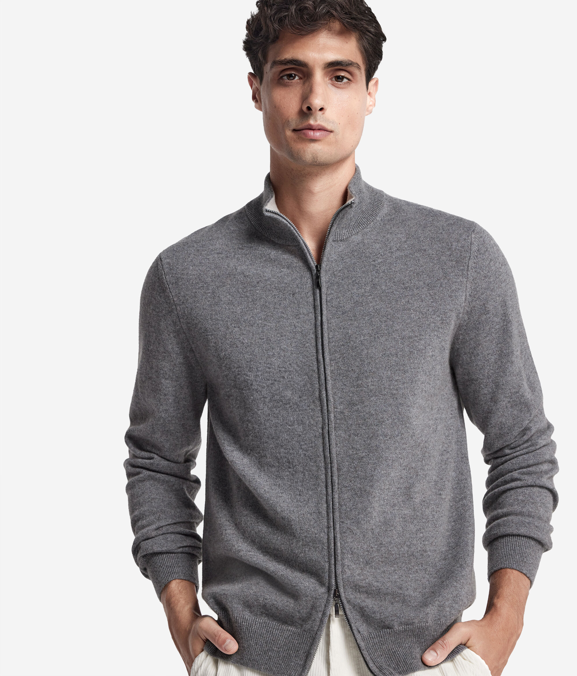Gilet homme à fermeture éclair en cachemire ultra-doux