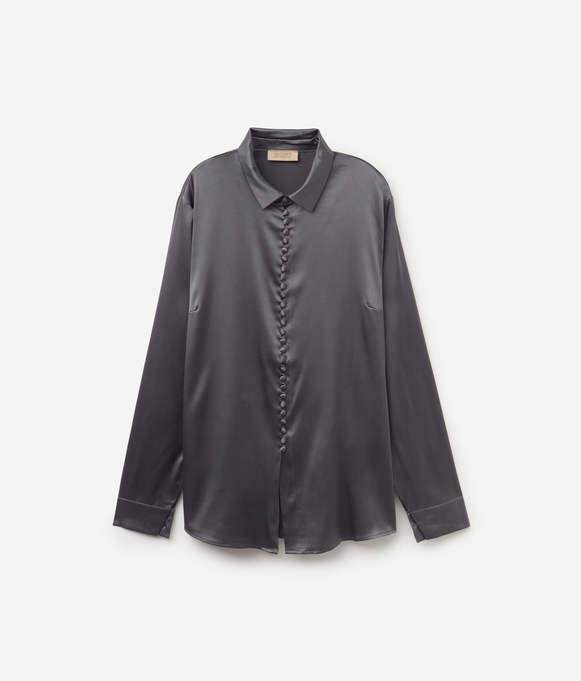 Silk Satin Shirt with Buttons