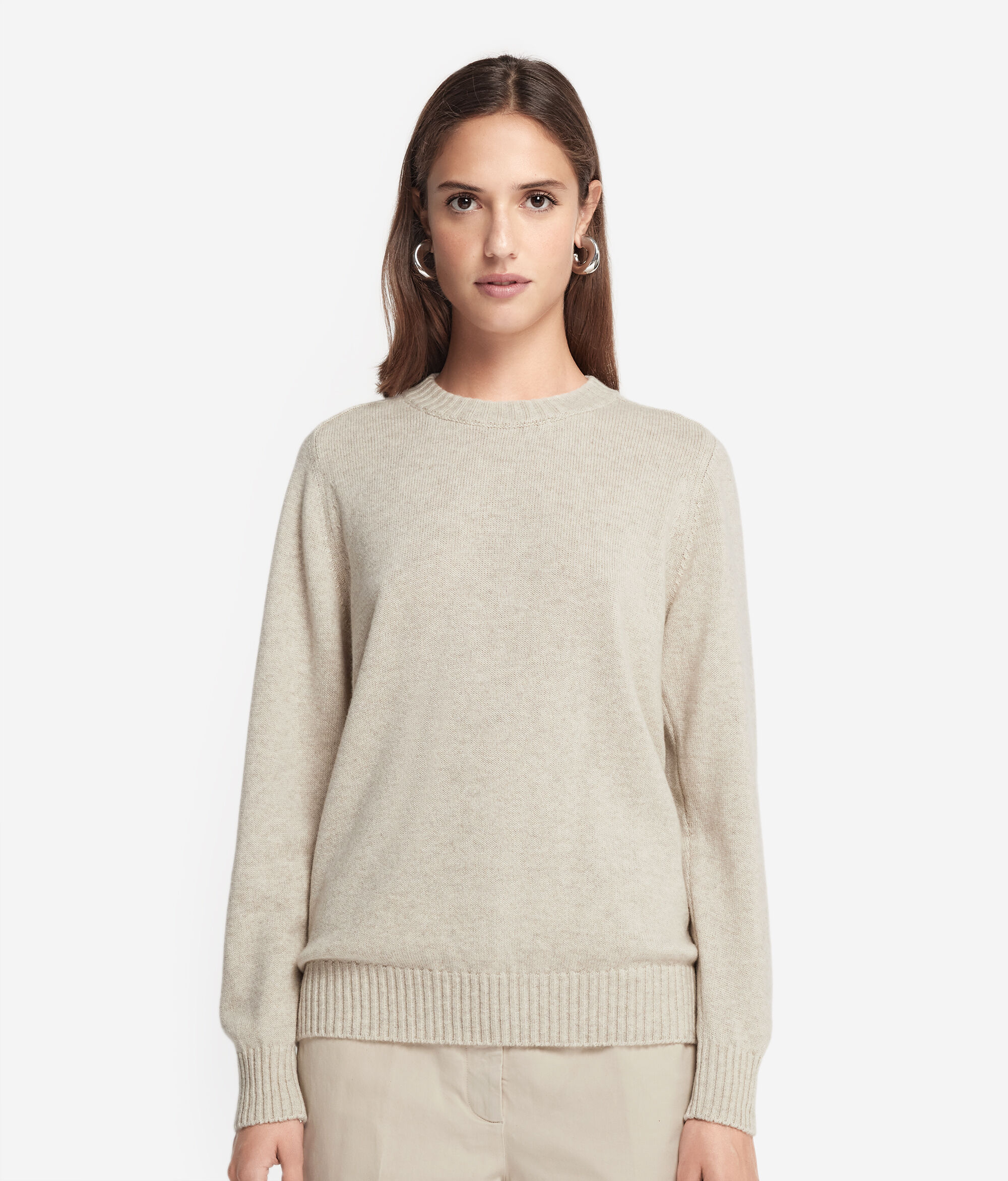 Ultrasoft Cashmere Crewneck Sweater with Set-in Sleeves