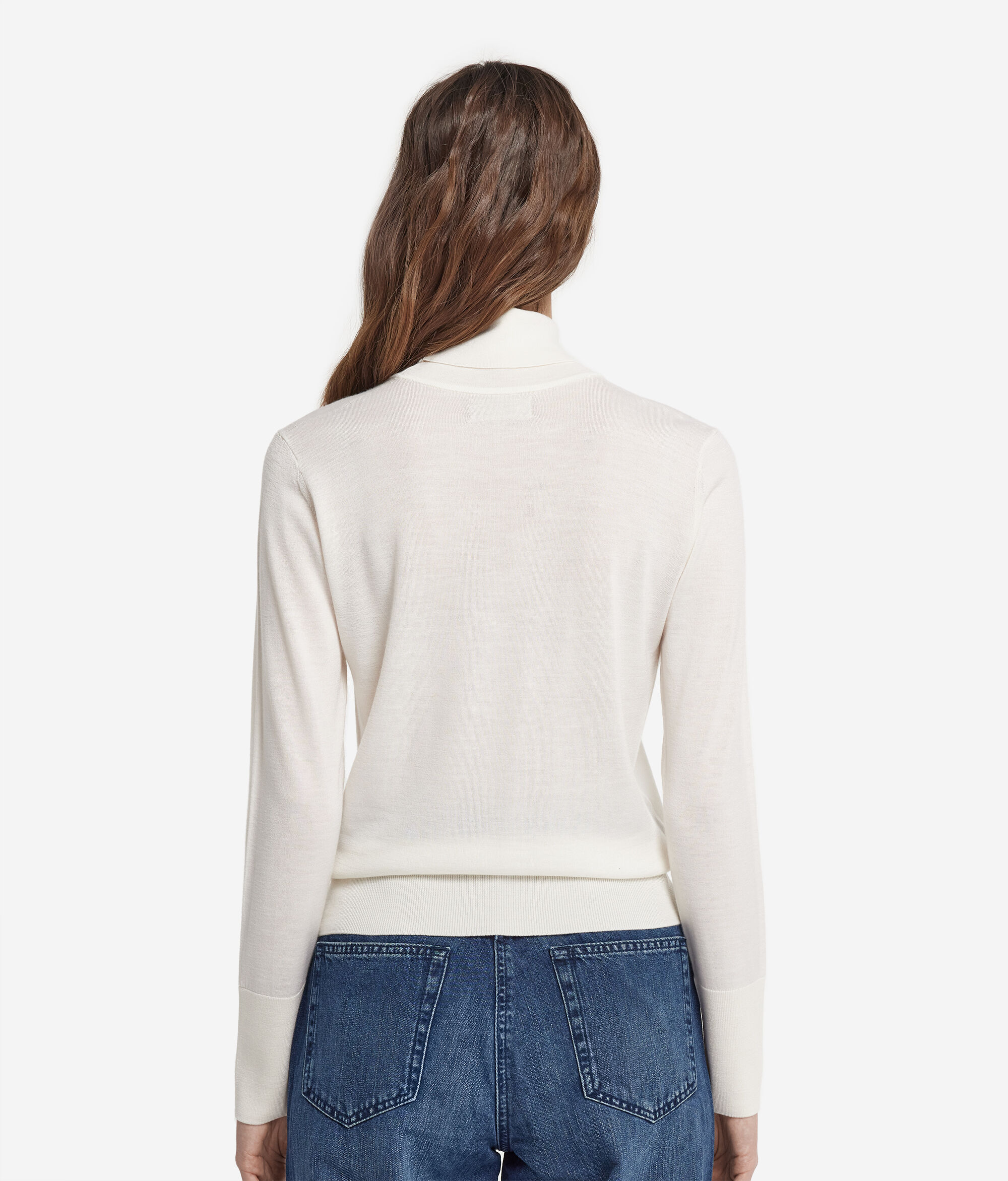 Maglia Incrociata con Collo Alto in Cashmere Ultrafine